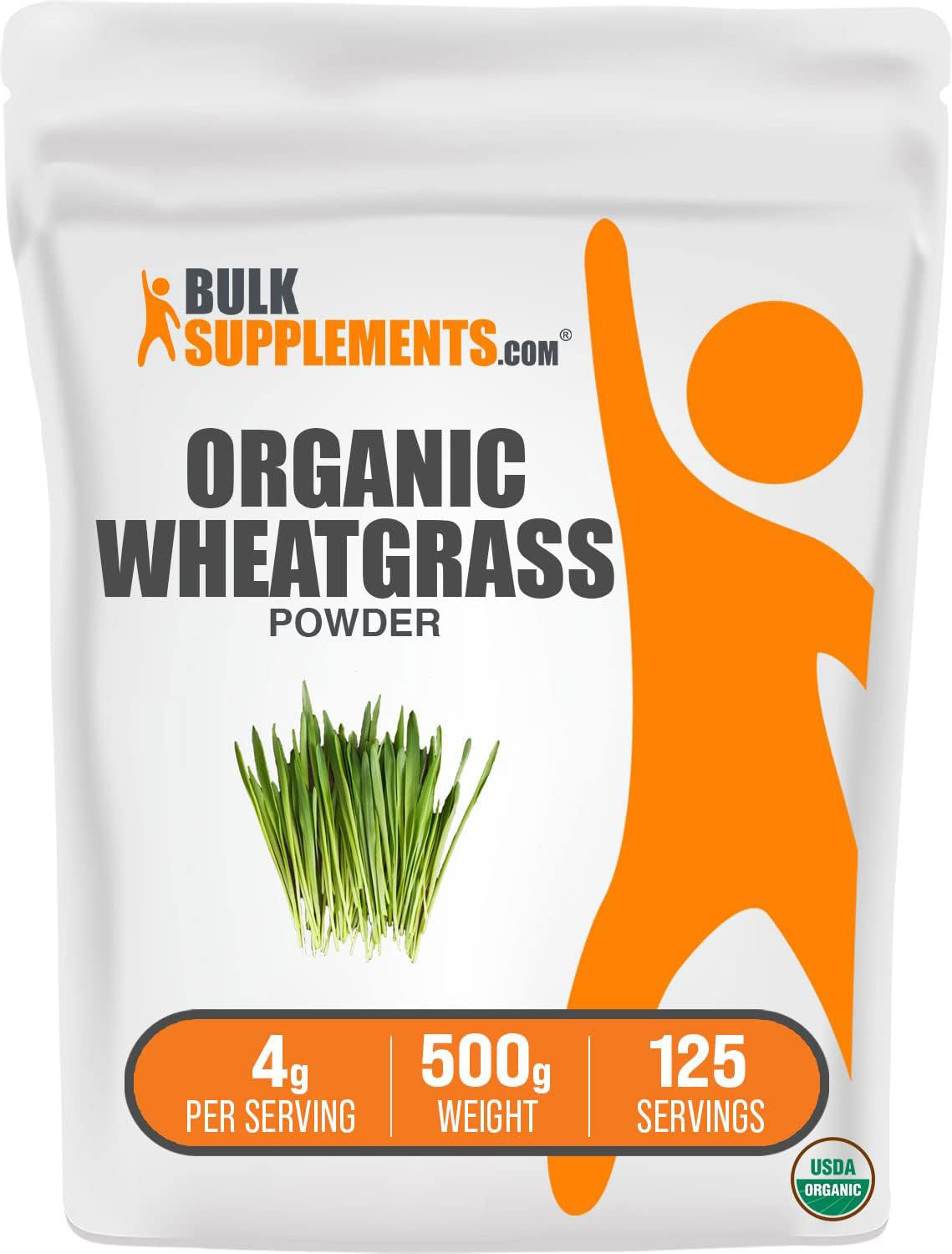 BulkSupplements Organic Wheatgrass Powder 500g bag