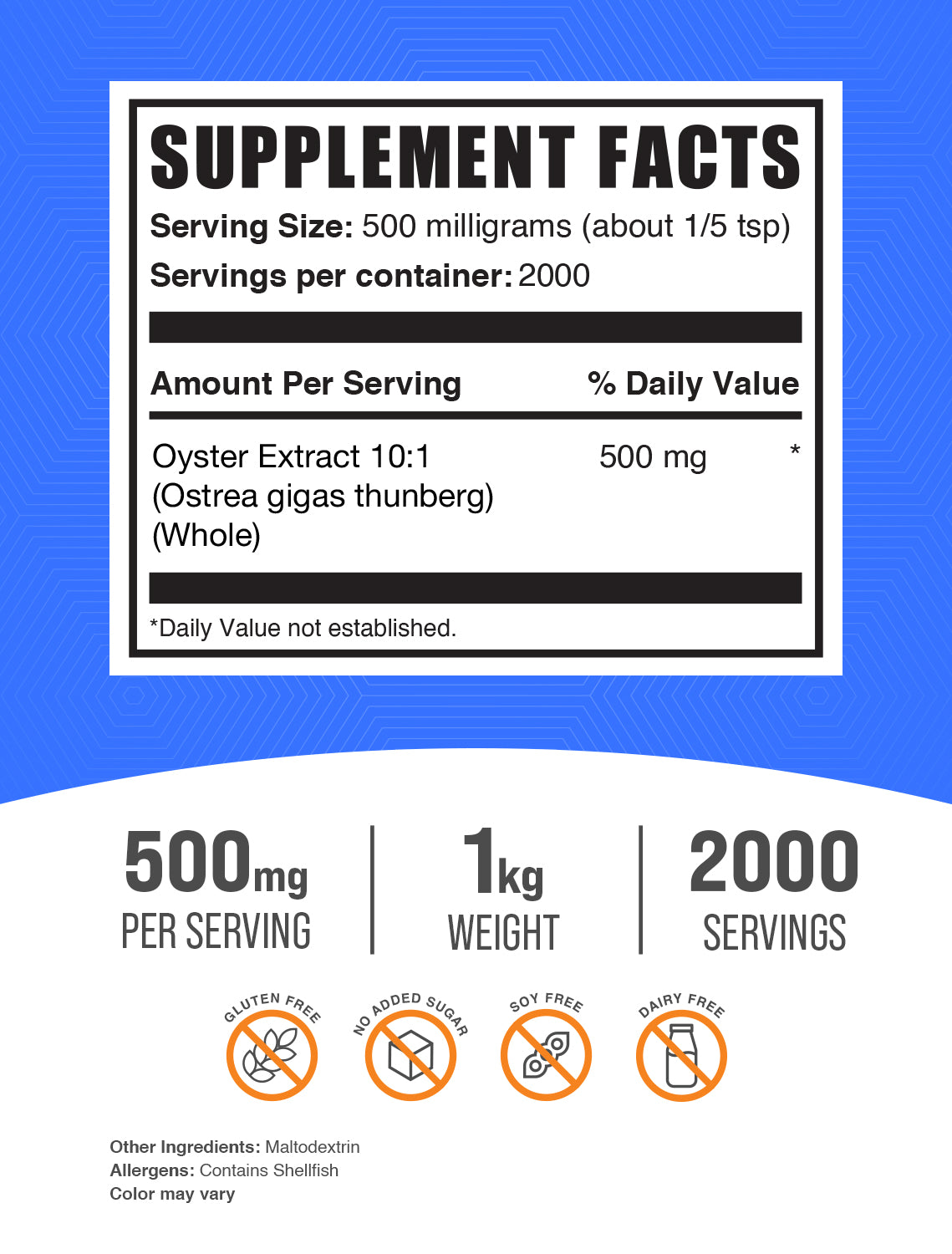 Oyster Extract Powder 1kg Label