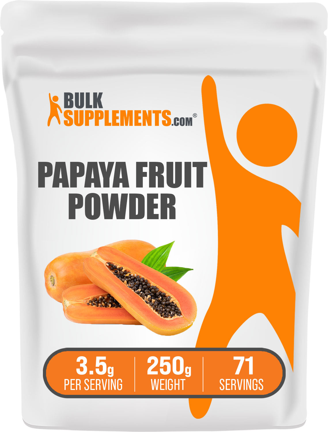 BulkSupplements.com Papaya Fruit Powder 250g Bag