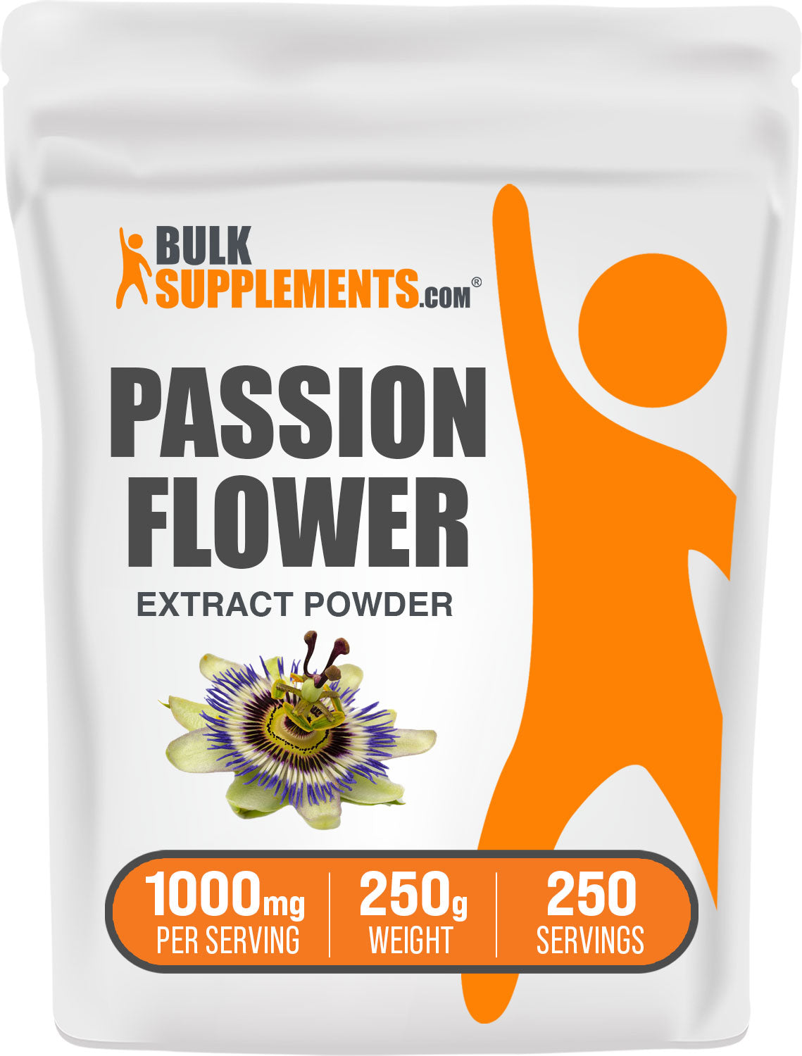 BulkSupplements.com Passion Flower Extract Powder 250g Bag