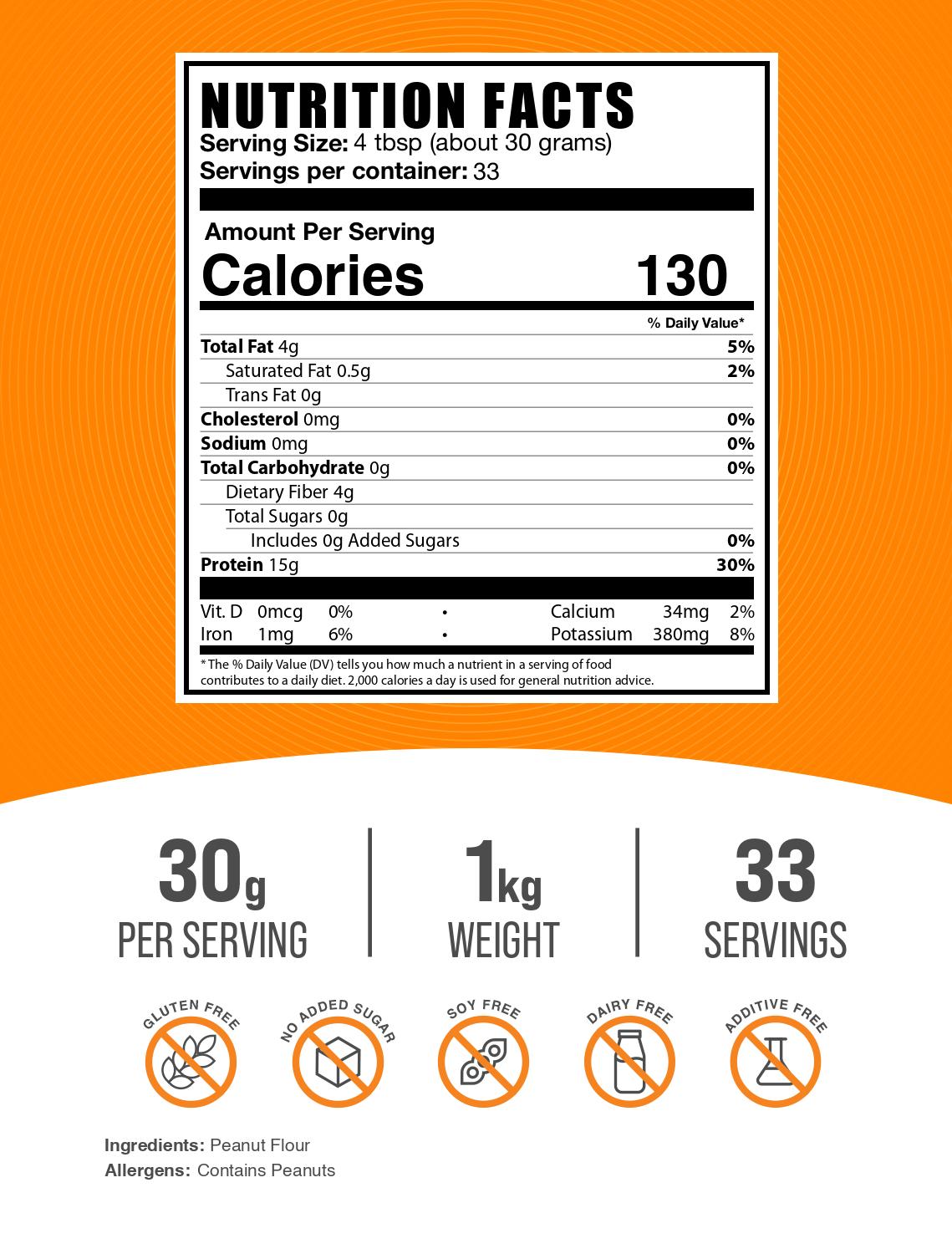 Peanut Flour Powder 1kg Label