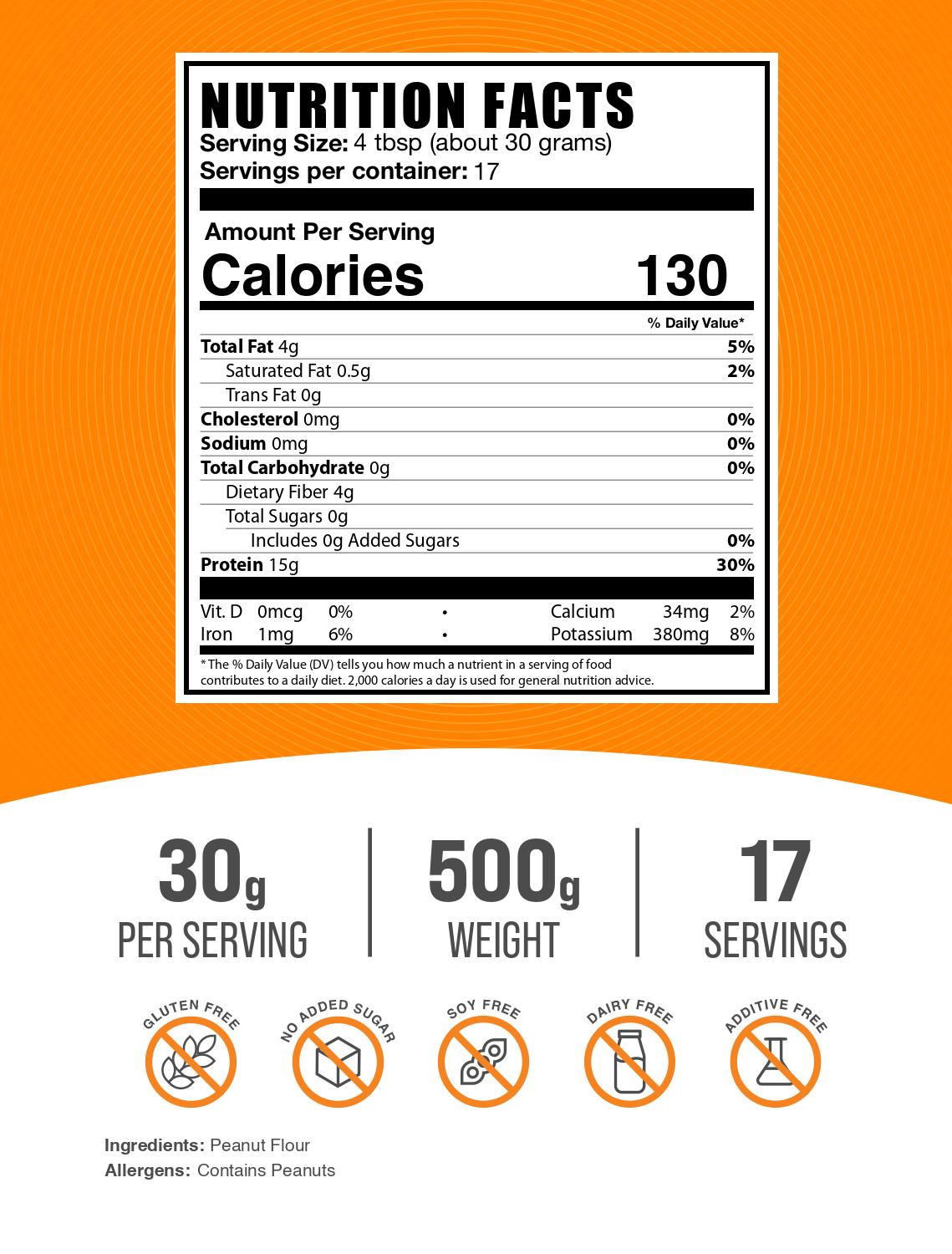 Peanut Flour Powder 500g Label