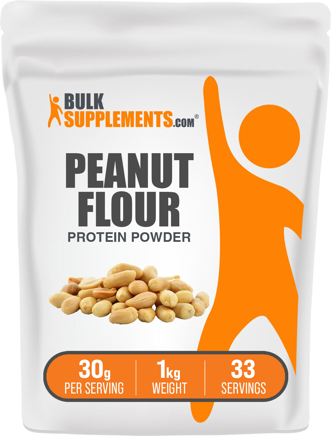 BulkSupplements.com Peanut Flour Protein Powder 100g Bag