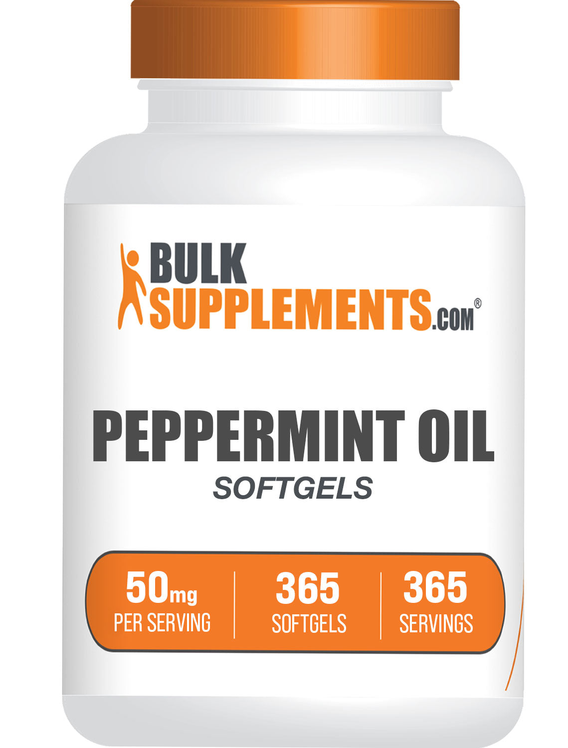 BulkSupplements.com Peppermint Oil Softgels 365 ct Bottle