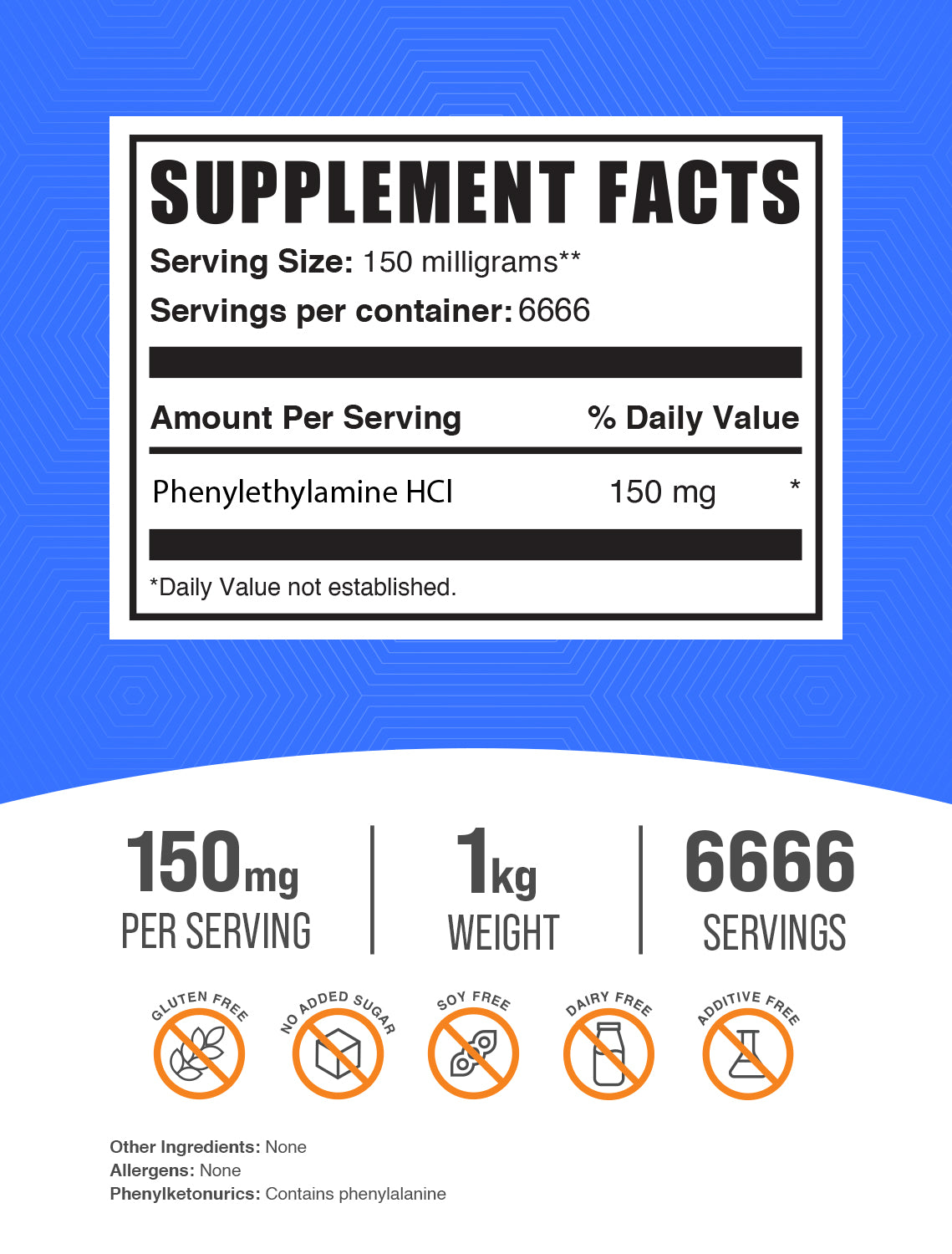 Phenylethylamine HCl (PEA) Powder label 1kg