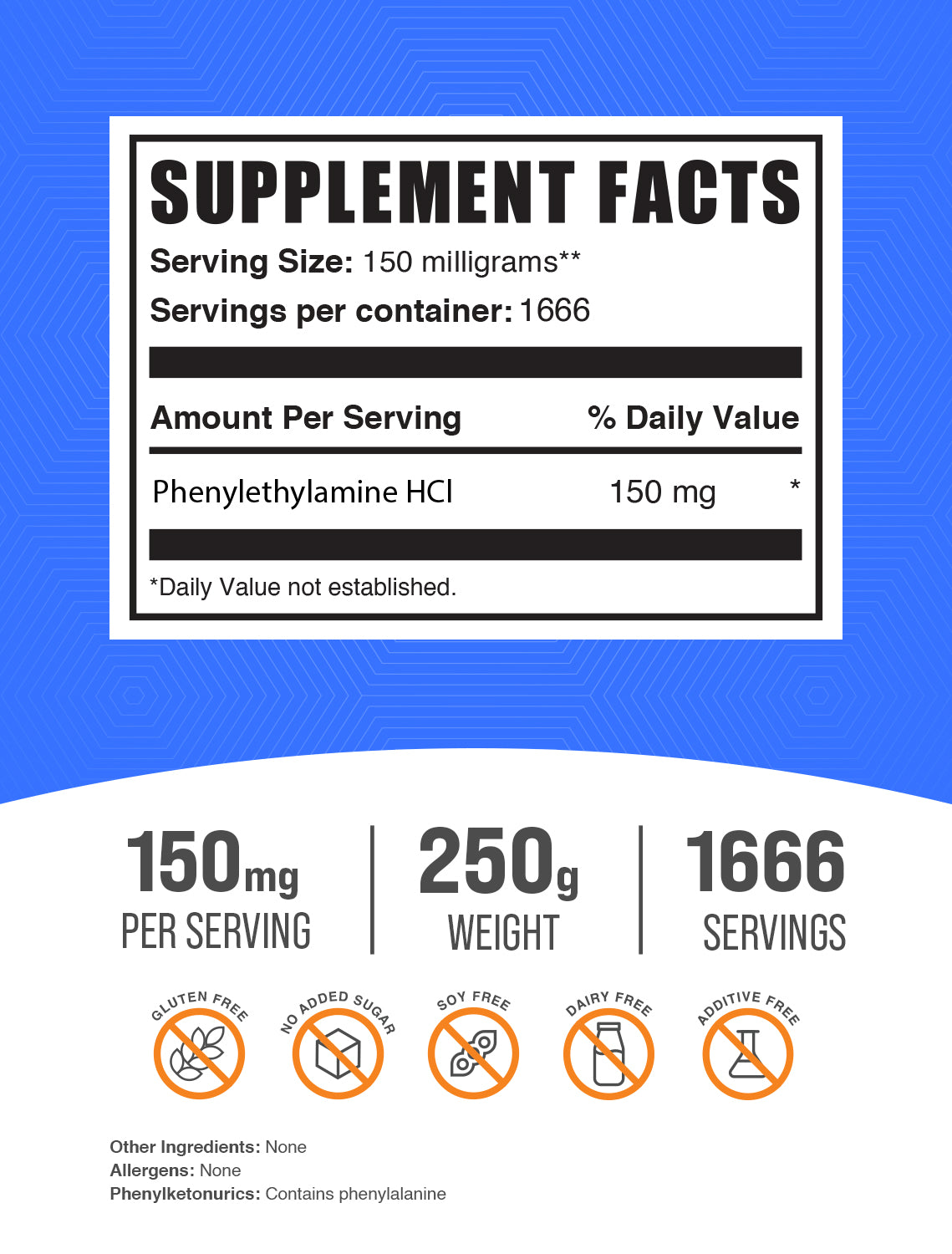Phenylethylamine HCl (PEA) Powder label 100g