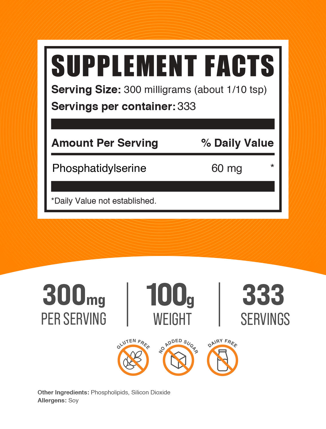 Phosphatidylserine powder label 100g