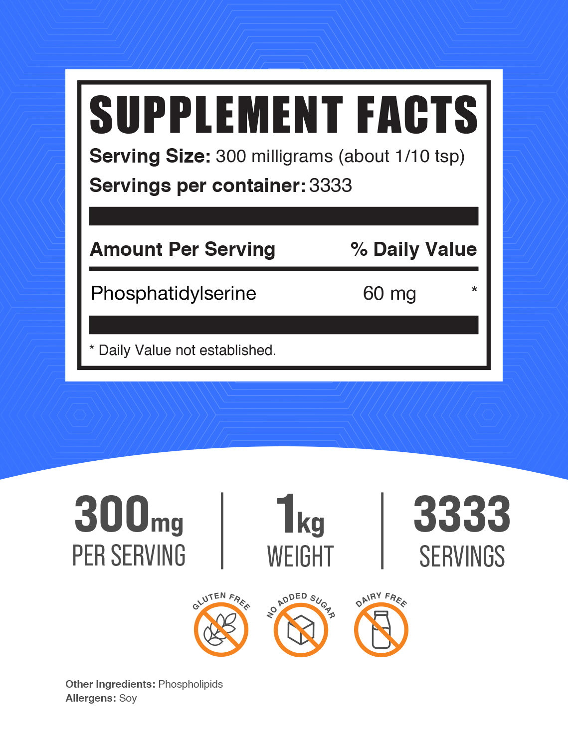 Phosphatidylserine Powder 1kg Label