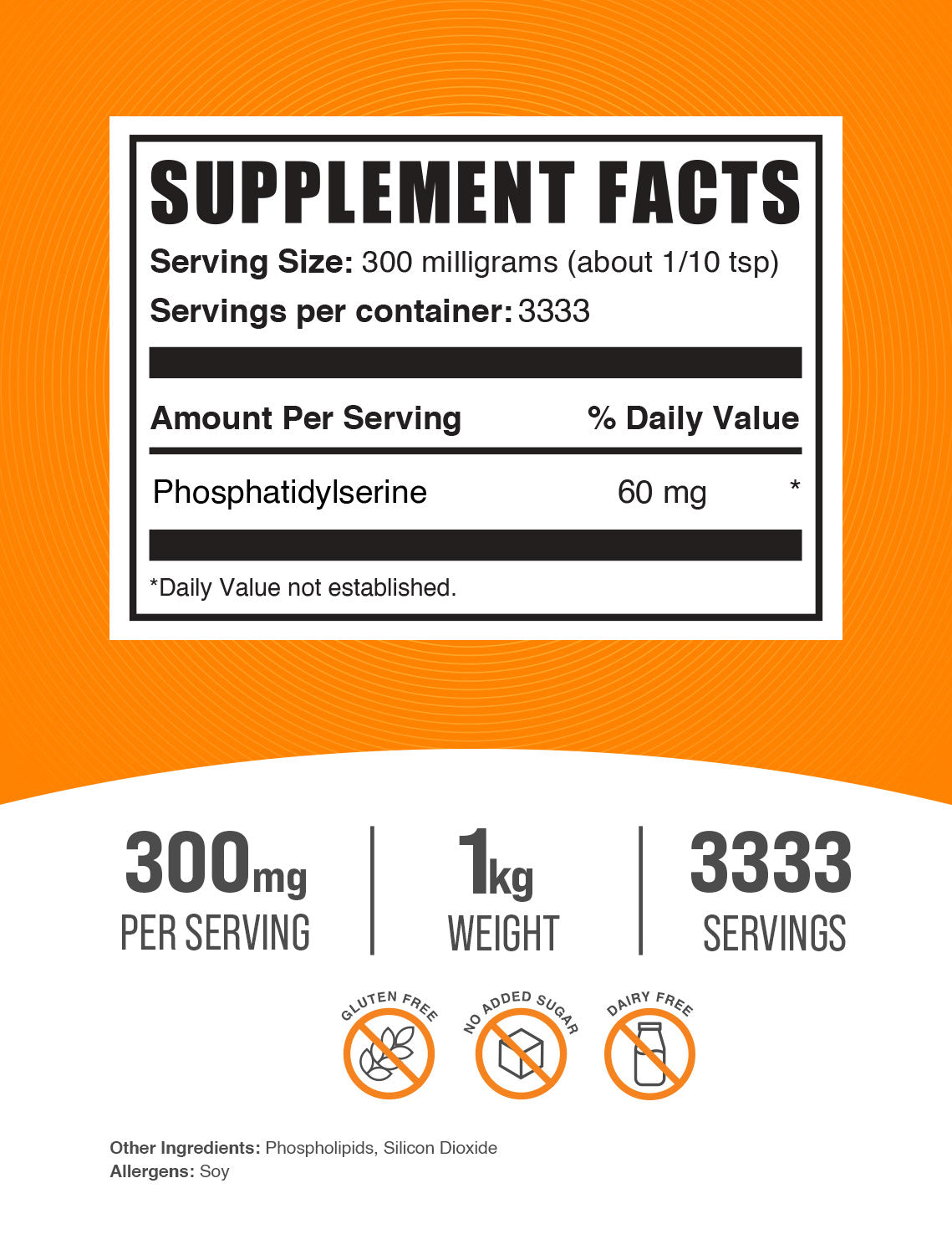 Phosphatidylserine powder label 1kg