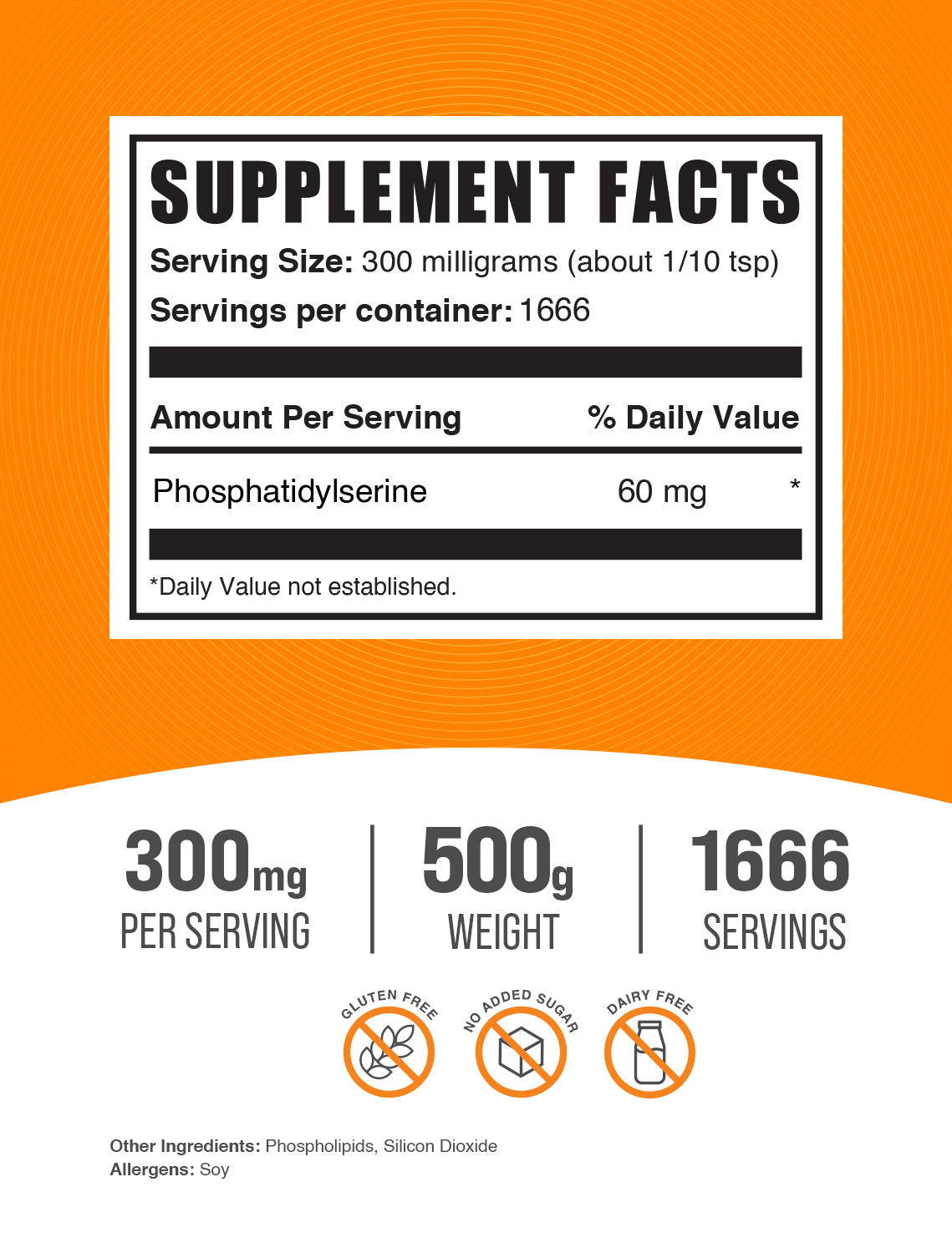 Phosphatidylserine powder label 500g