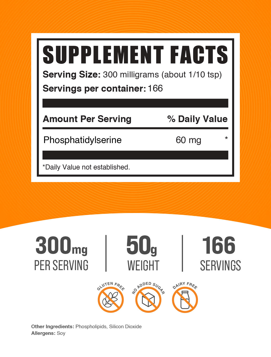 Phosphatidylserine powder label 50g