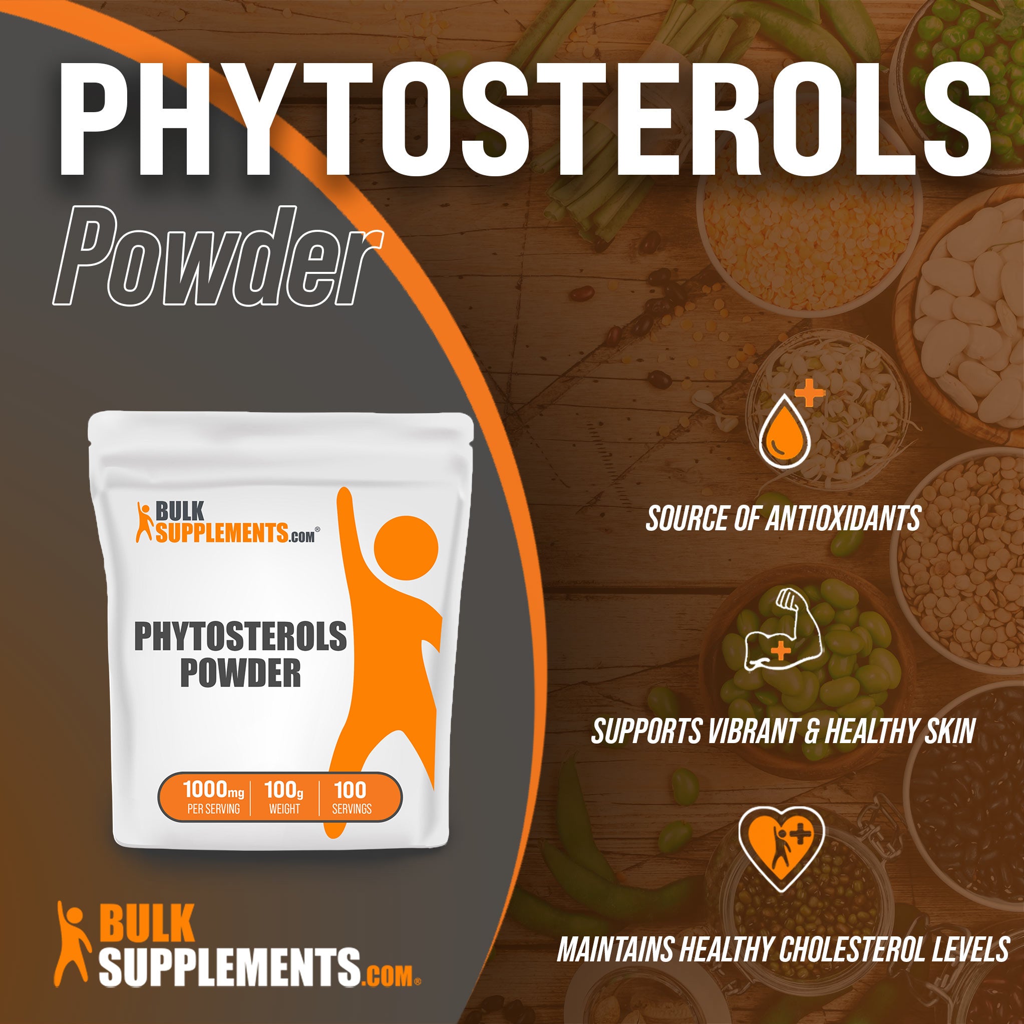 Benefits of Phytosterols: source of antioxidants, supports vibrant and healthy skin, maintains healthy cholesterol levels