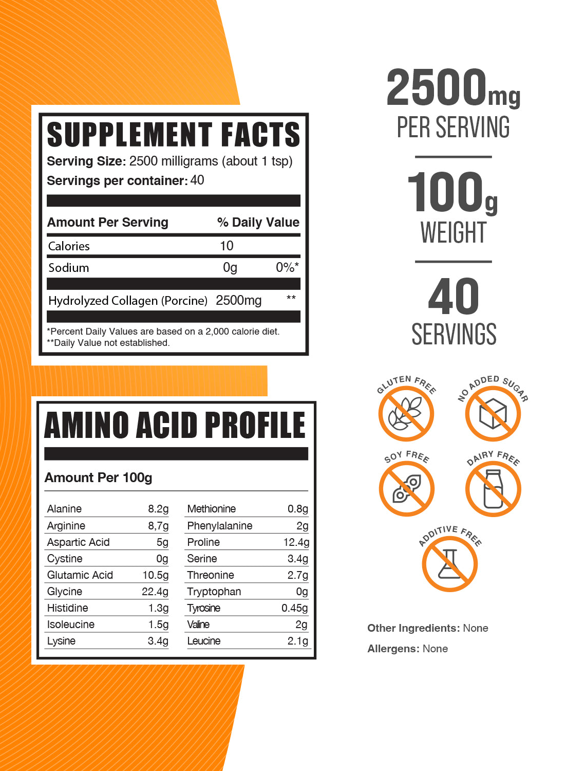 Supplements Facts Porcine Collagen