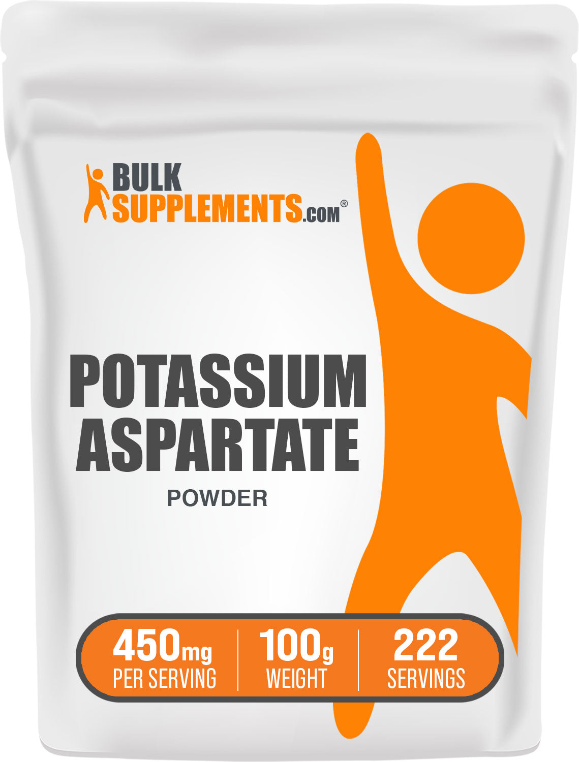 BulkSupplements Potassium Aspartate Powder 100g bag