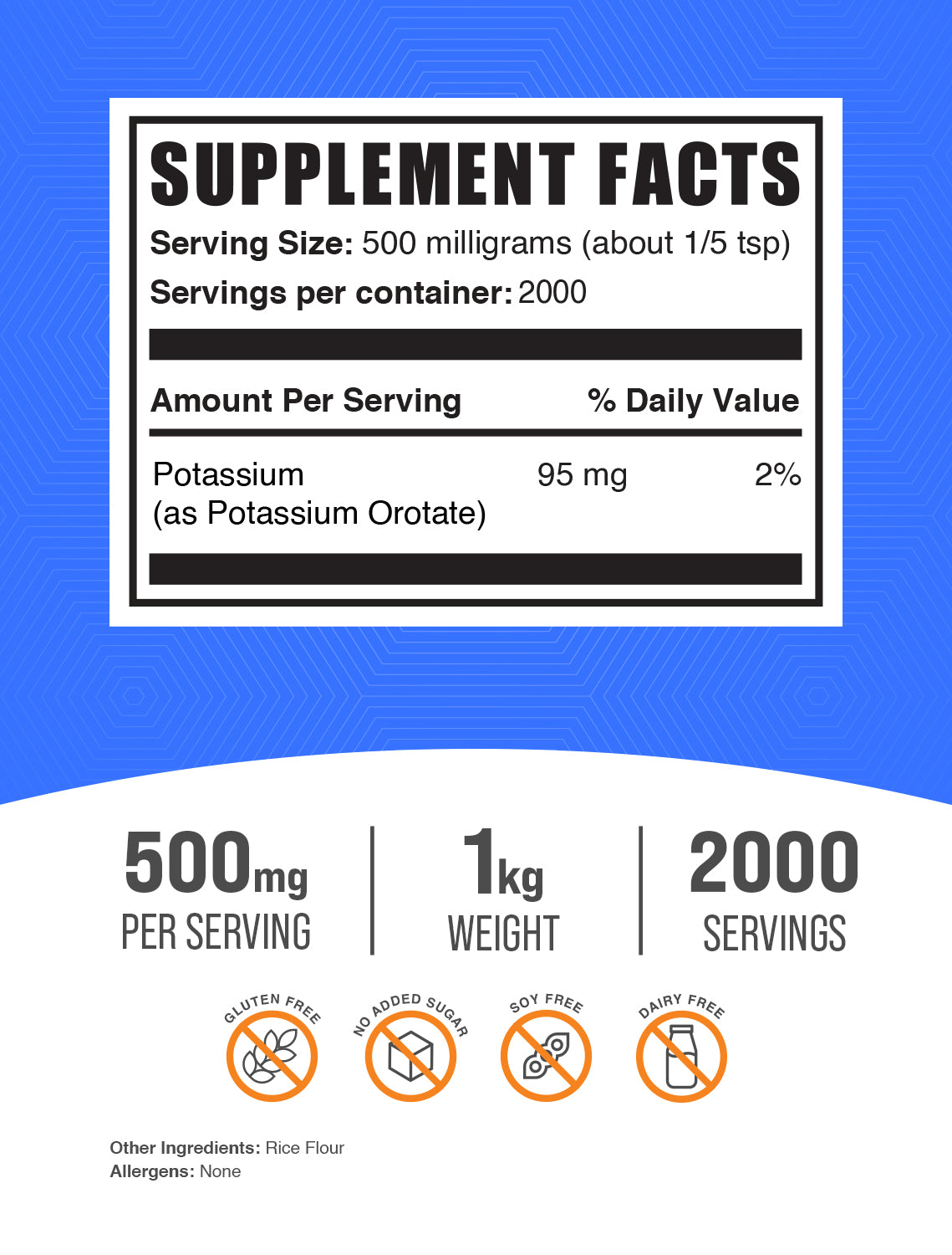 Potassium Orotate Powder 1kg Label
