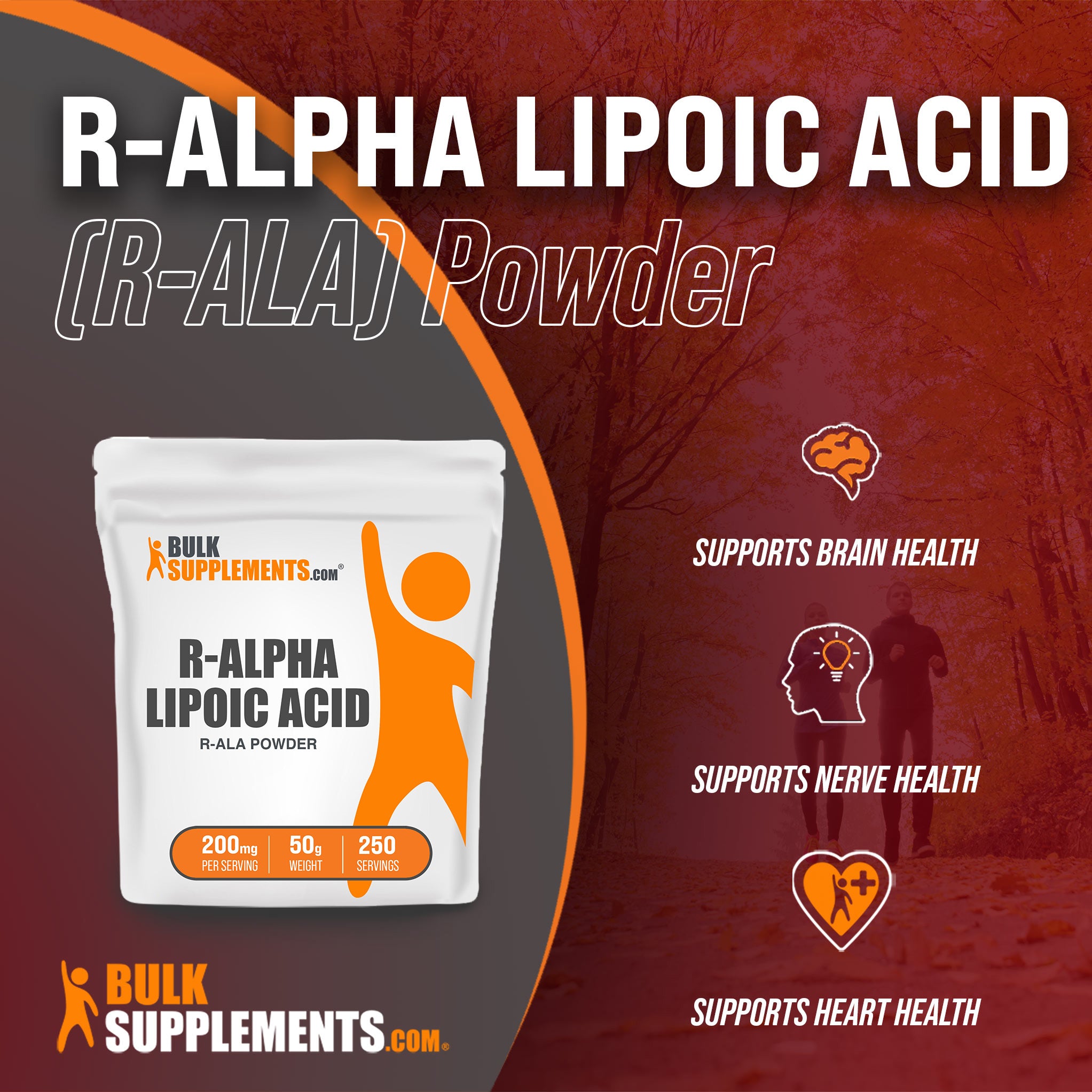 Benefits of R-Alpha Lipoic Acid: supports brain health, supports nerve health, supports heart health