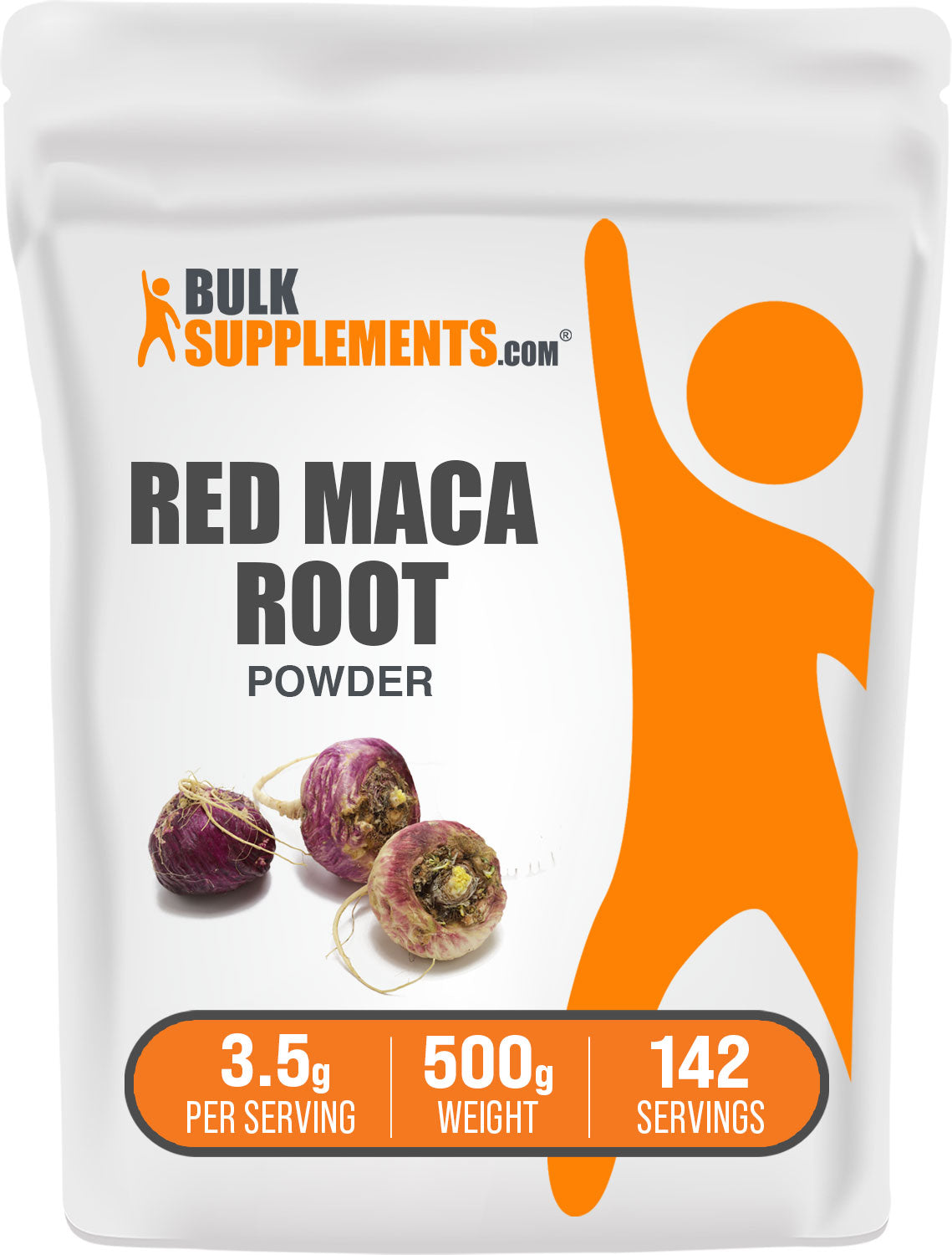 BulkSupplements Red Maca Root Powder 500g Bag 