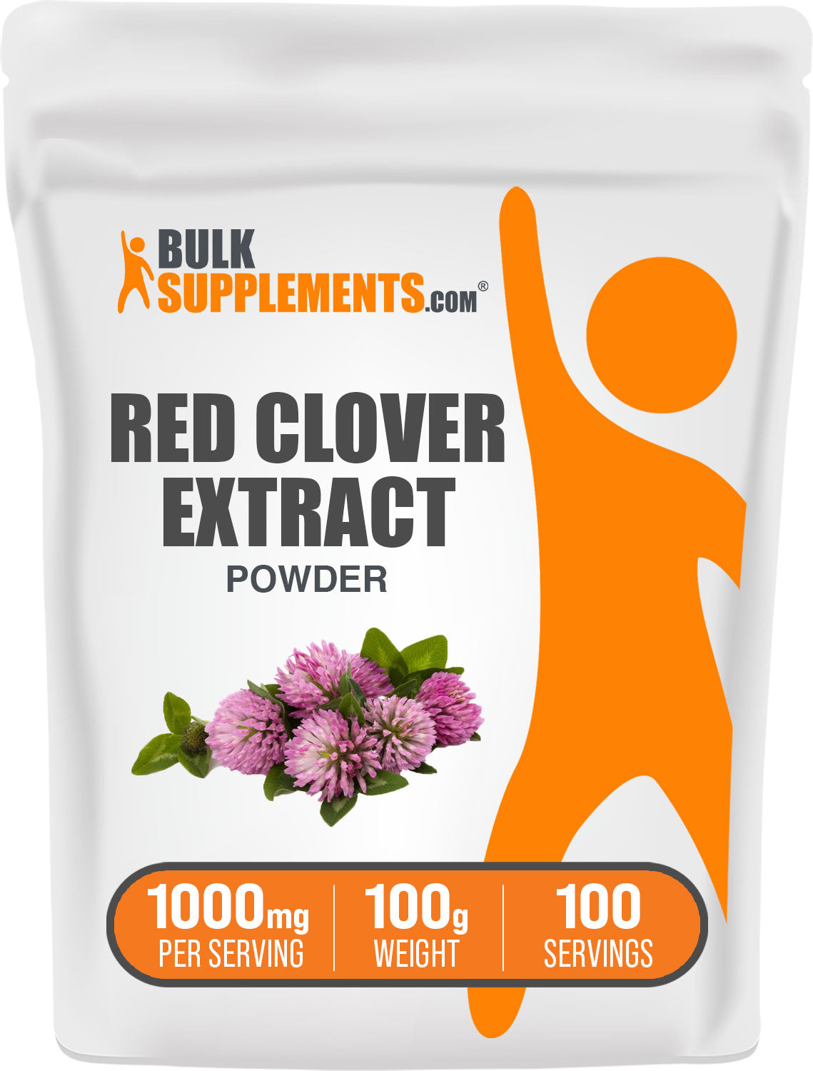 BulkSupplements Red Clover Extract Powder 100g bag