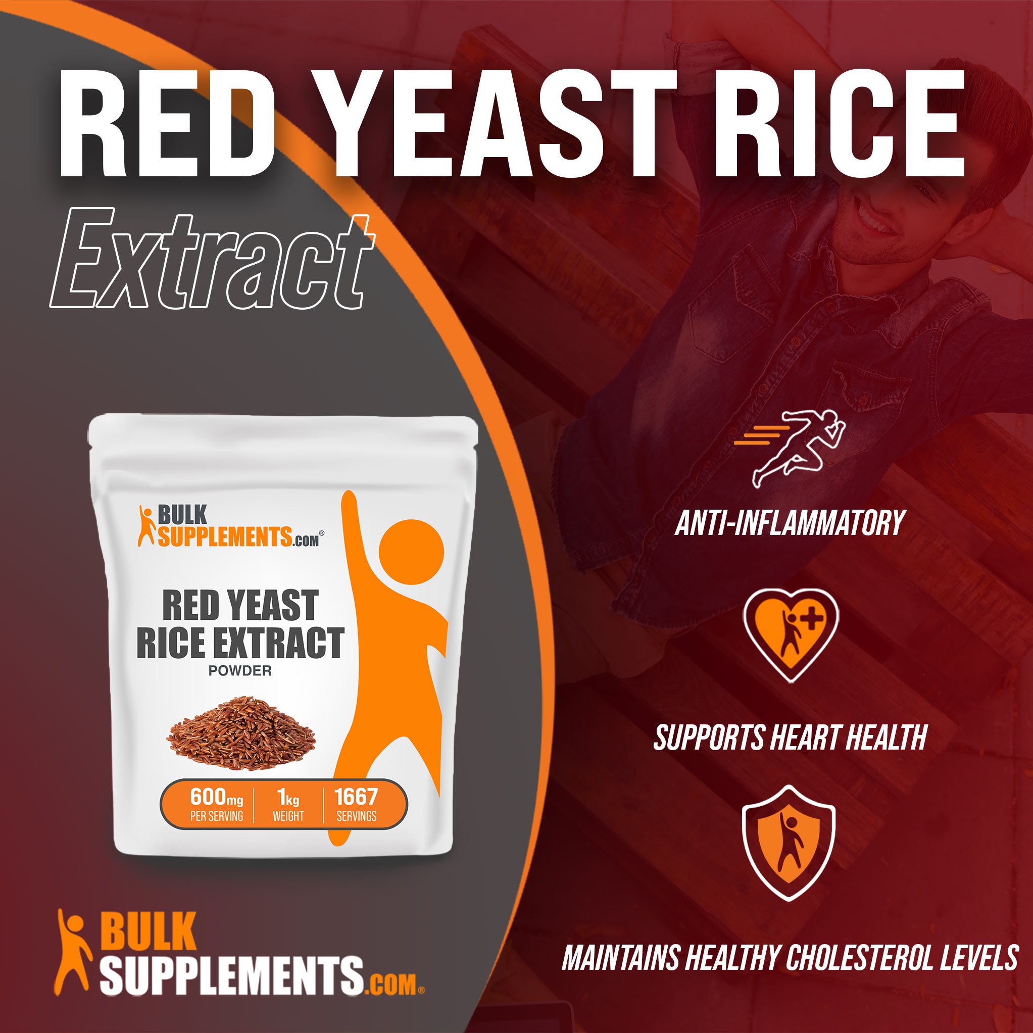 Benefits of Red Yeast Rice Extract: anti-inflammatory, supports heart health, maintains healthy cholesterol levels