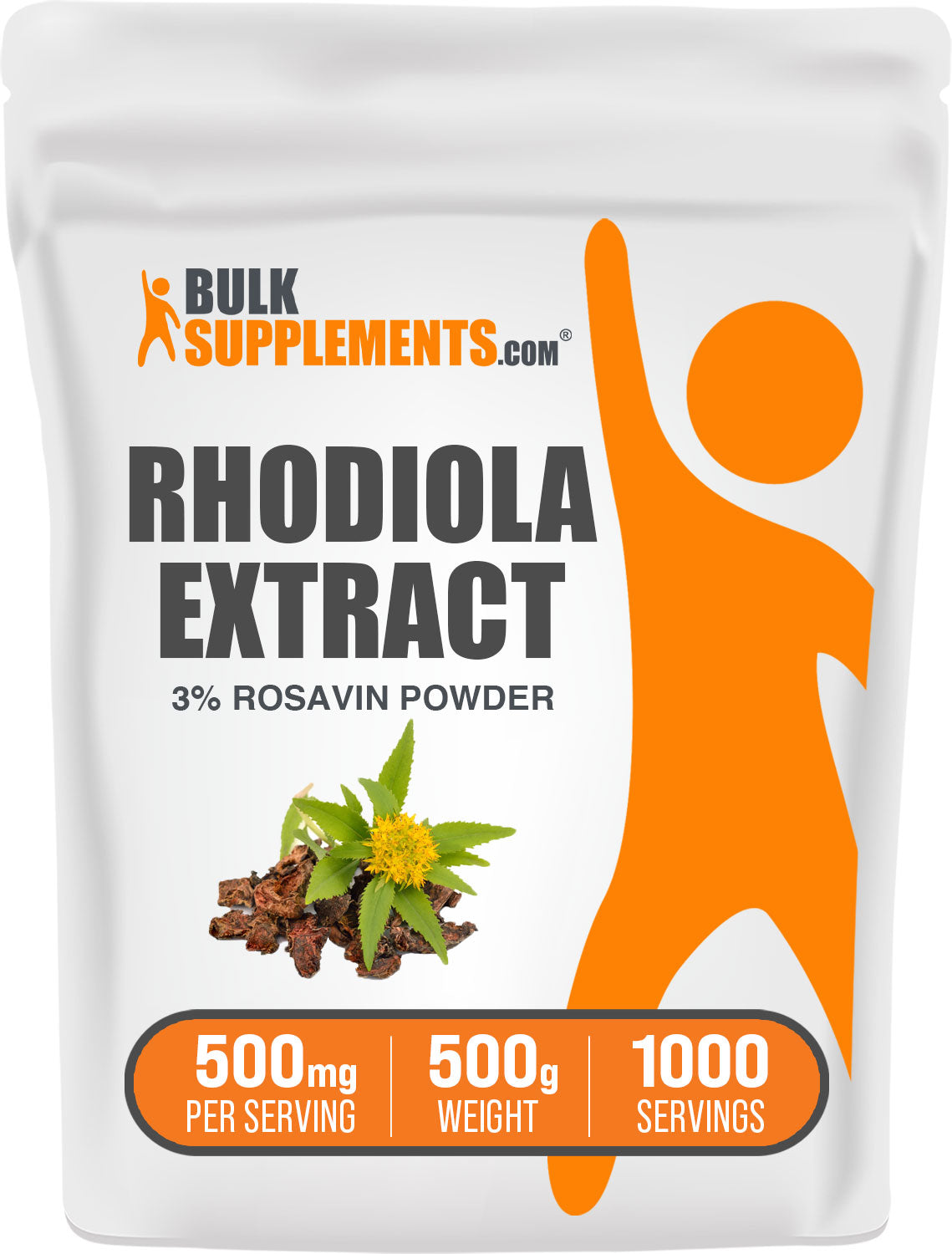 BulkSupplements Rhodiola Extract 3% Rosavin Powder 500g bag