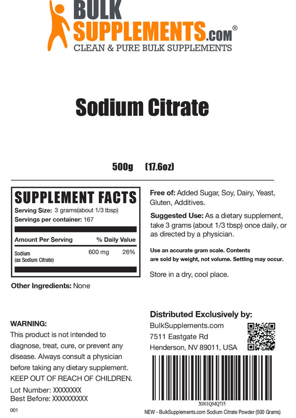 Sodium Citrate Powder Sodium Supplements