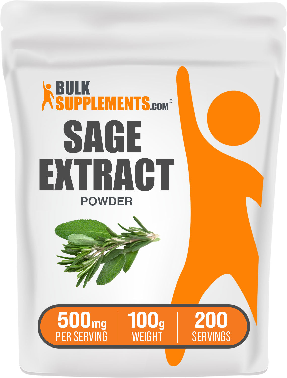 BulkSupplements.com Sage Extract Powder 100g bag