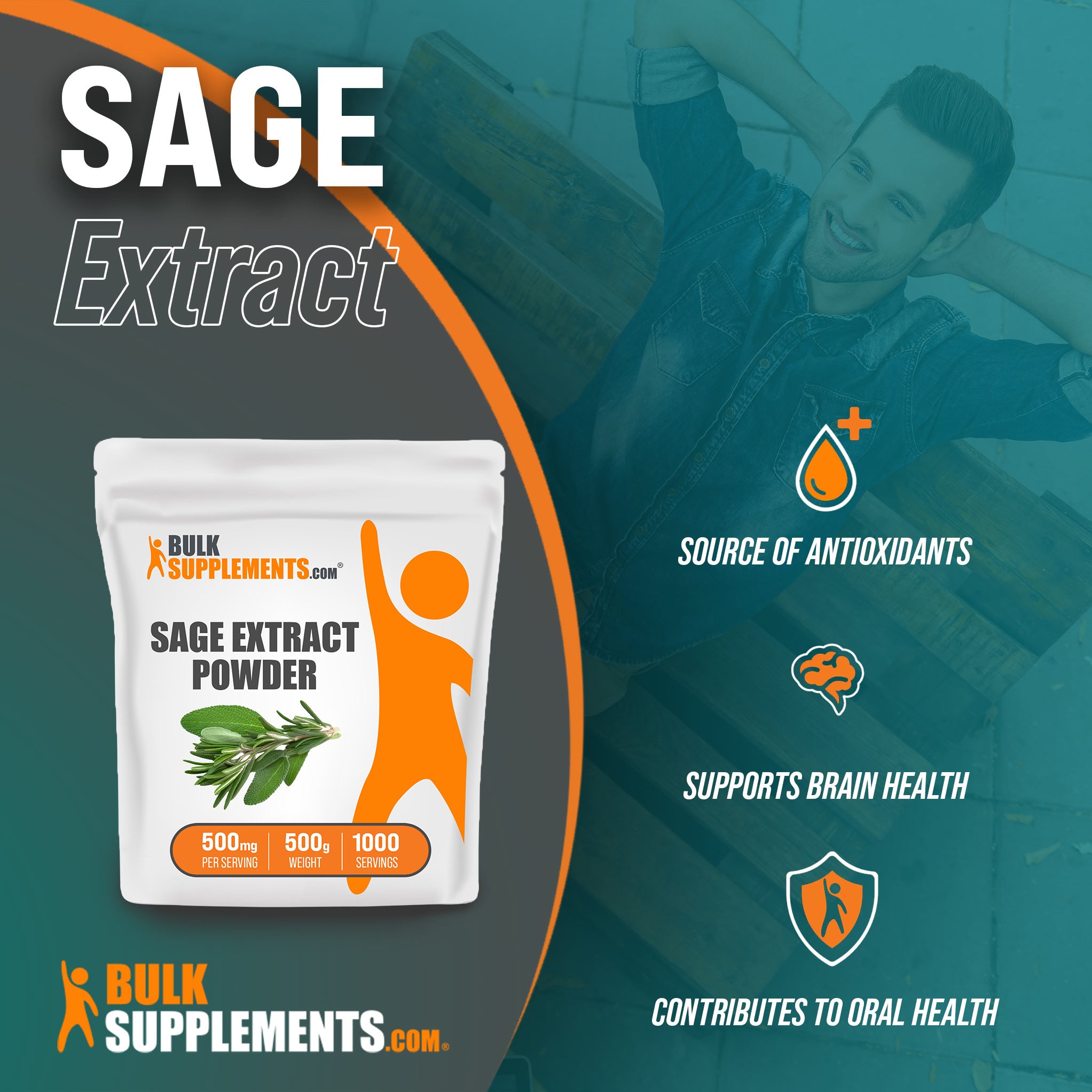 Benefits of Sage Extract: Source of antioxidants, supports brain health, contributes to oral health