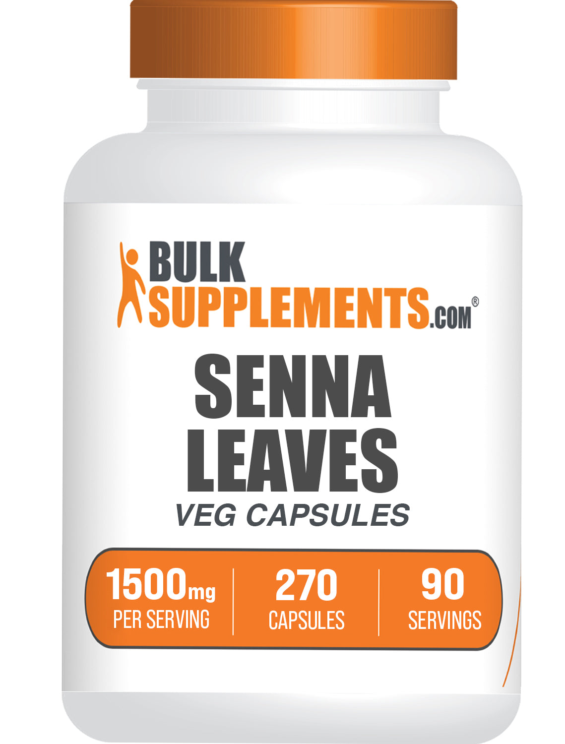 BulkSupplements.com Senna Leaf 270 capsules bottle image