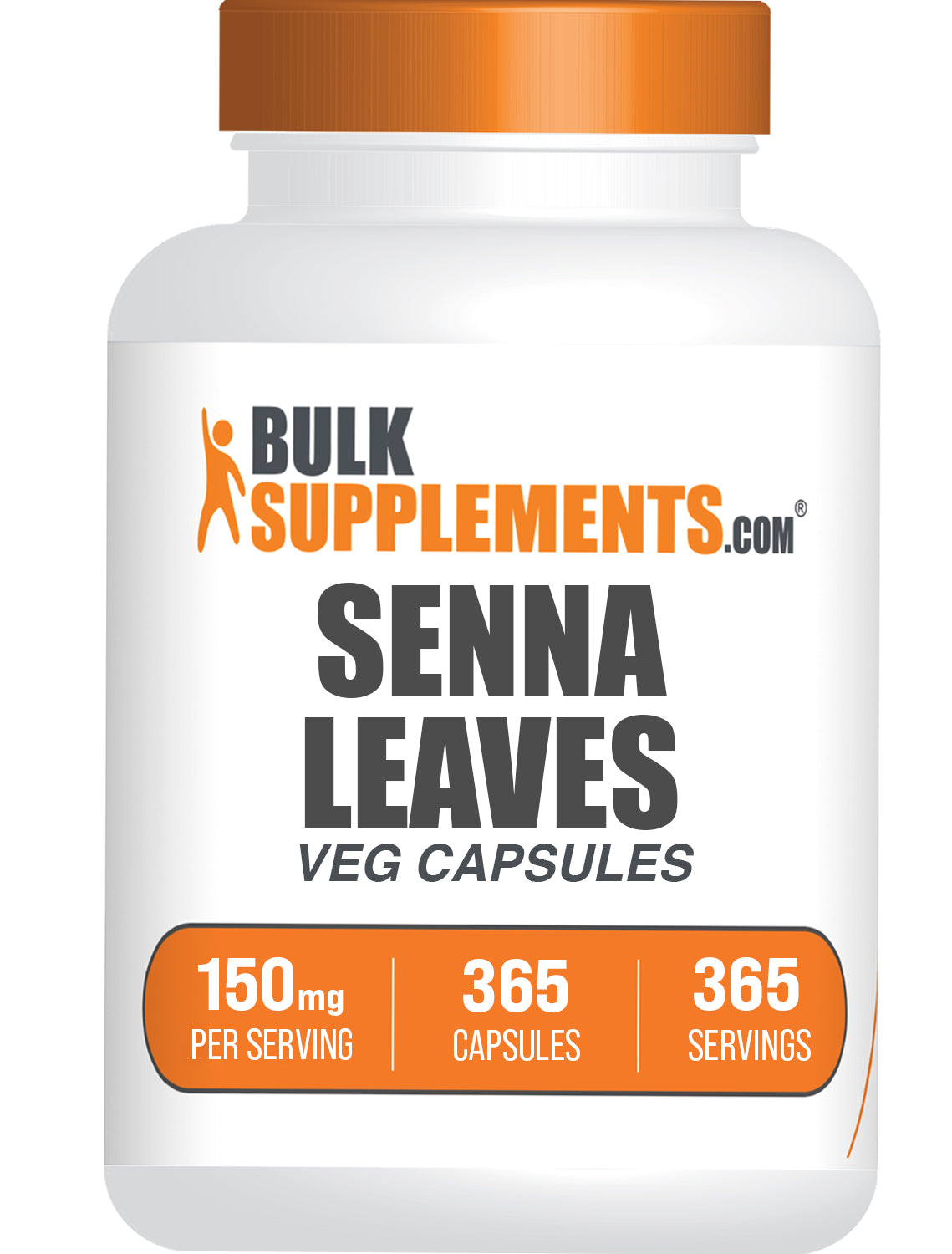 BulkSupplements.com Senna Leaf 365 capsules bottle image