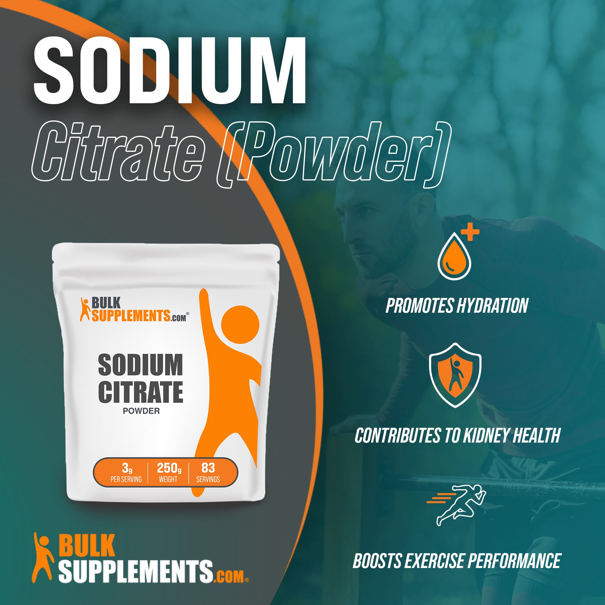 Benefits of Sodium Citrate: promotes hydration, contributes to kidney health, boosts exercise performance