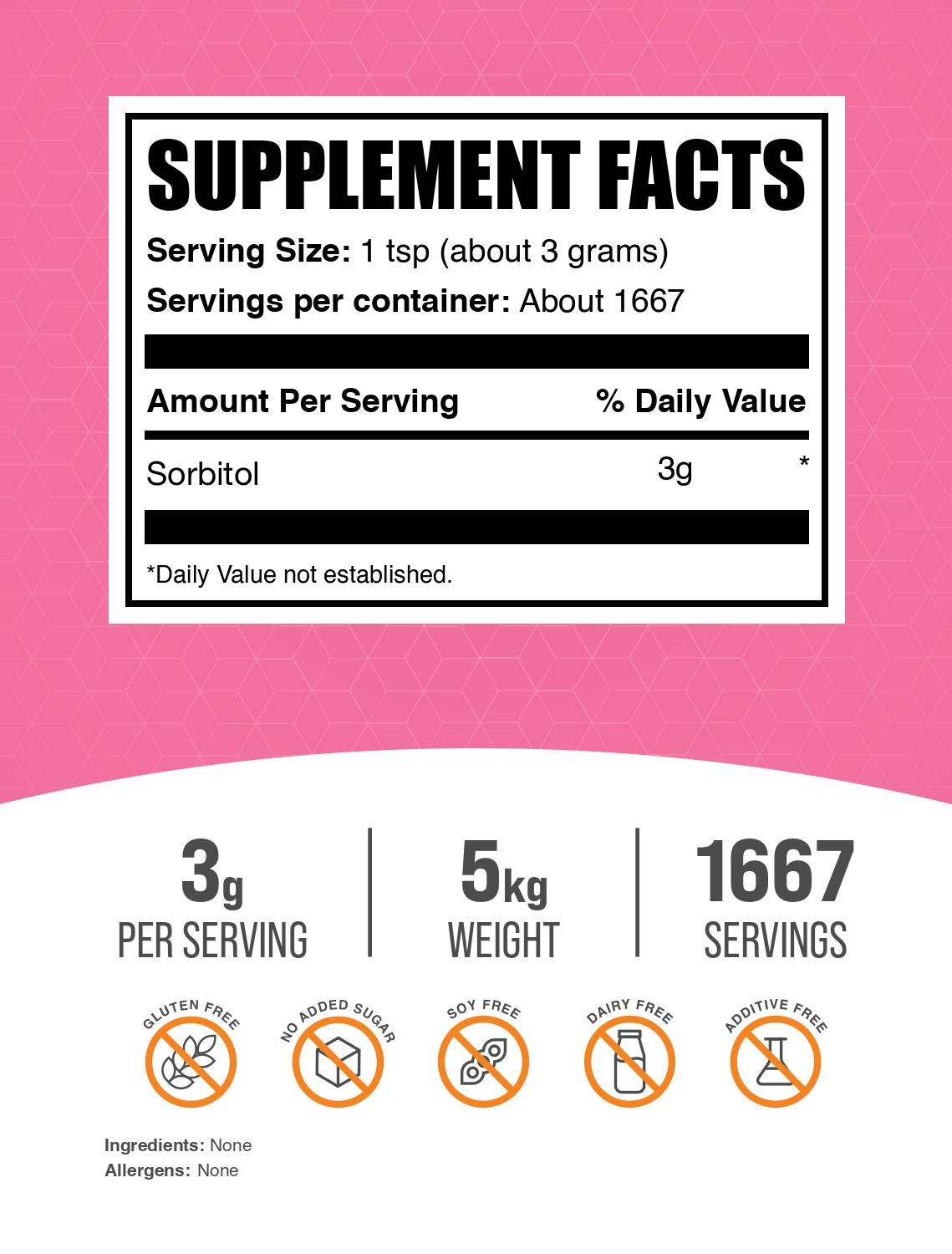 Sorbitol powder label 5kg