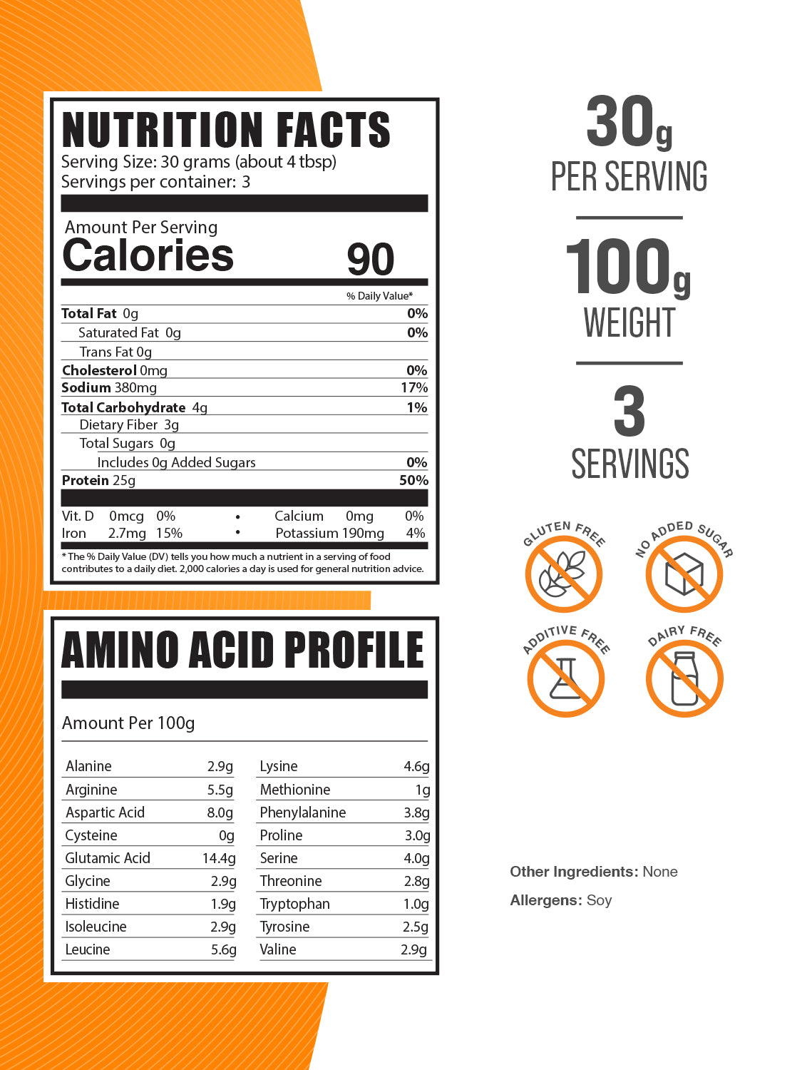 Supplement Facts Soy Protein Isolate