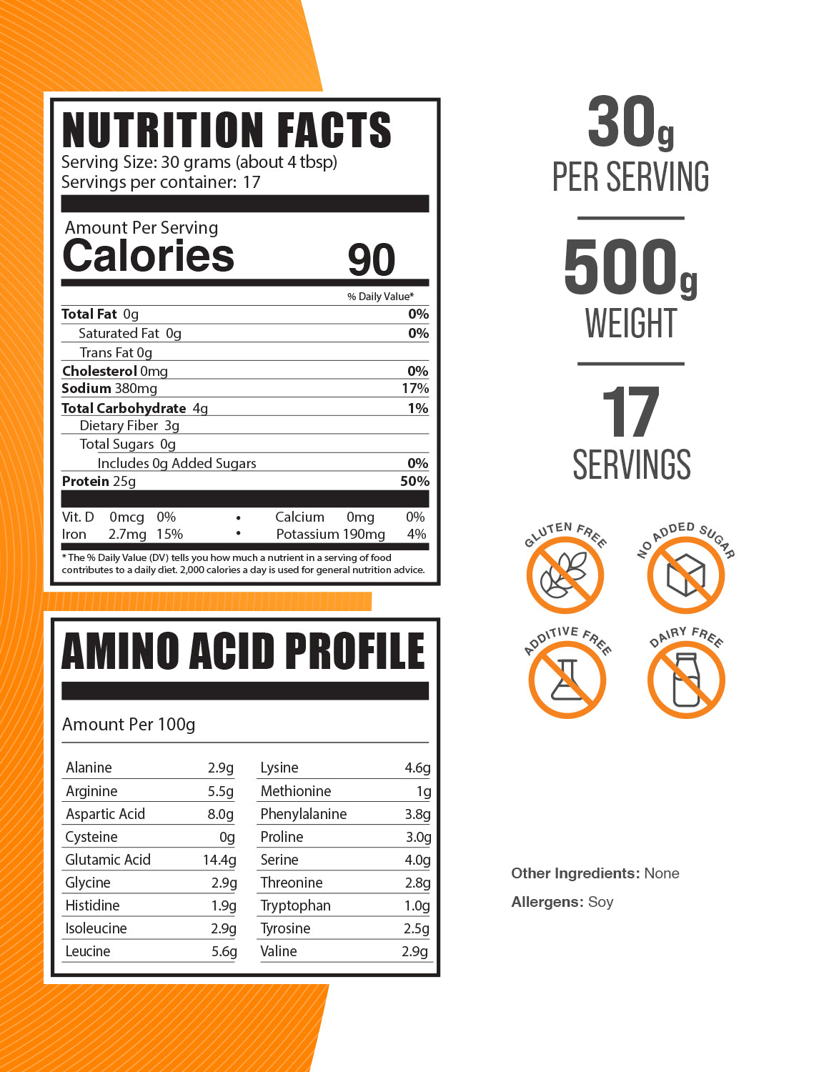 Supplement Facts Soy Protein Isolate