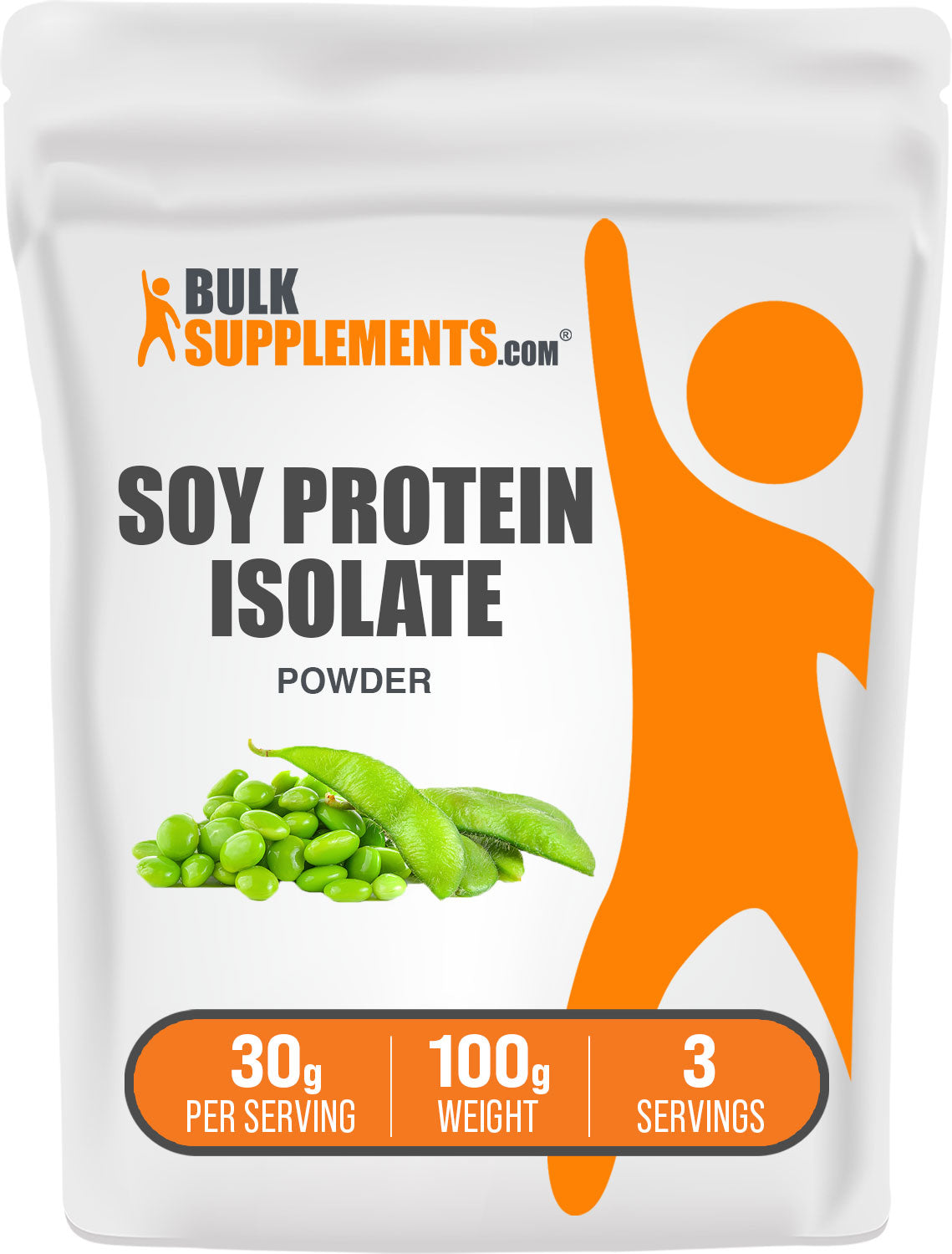 BulkSupplements Soy Protein Isolate Powder 100g bag