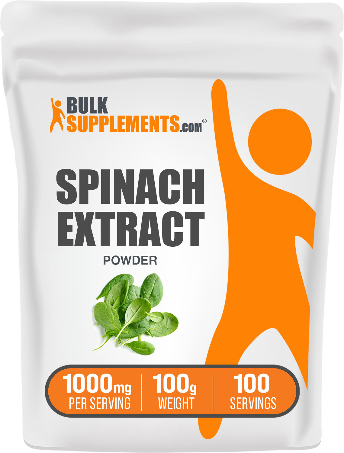 BulkSupplements Spinach Extract Powder 100g bag