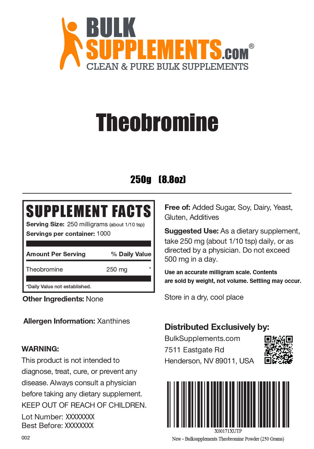 Supplement Facts Theobromine