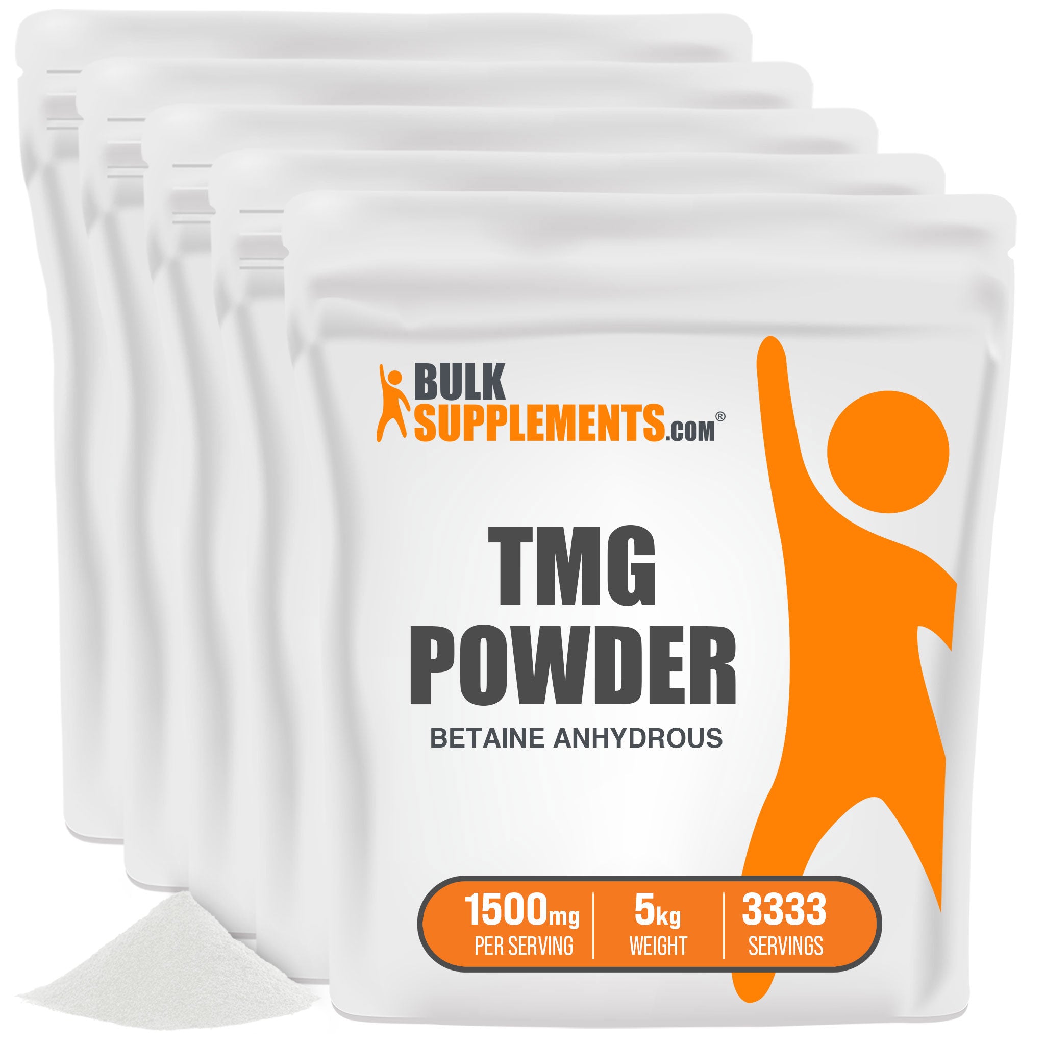 BulkSupplements TMG Powder Betaine Anhydrous 5 Kilograms set of 5 bags