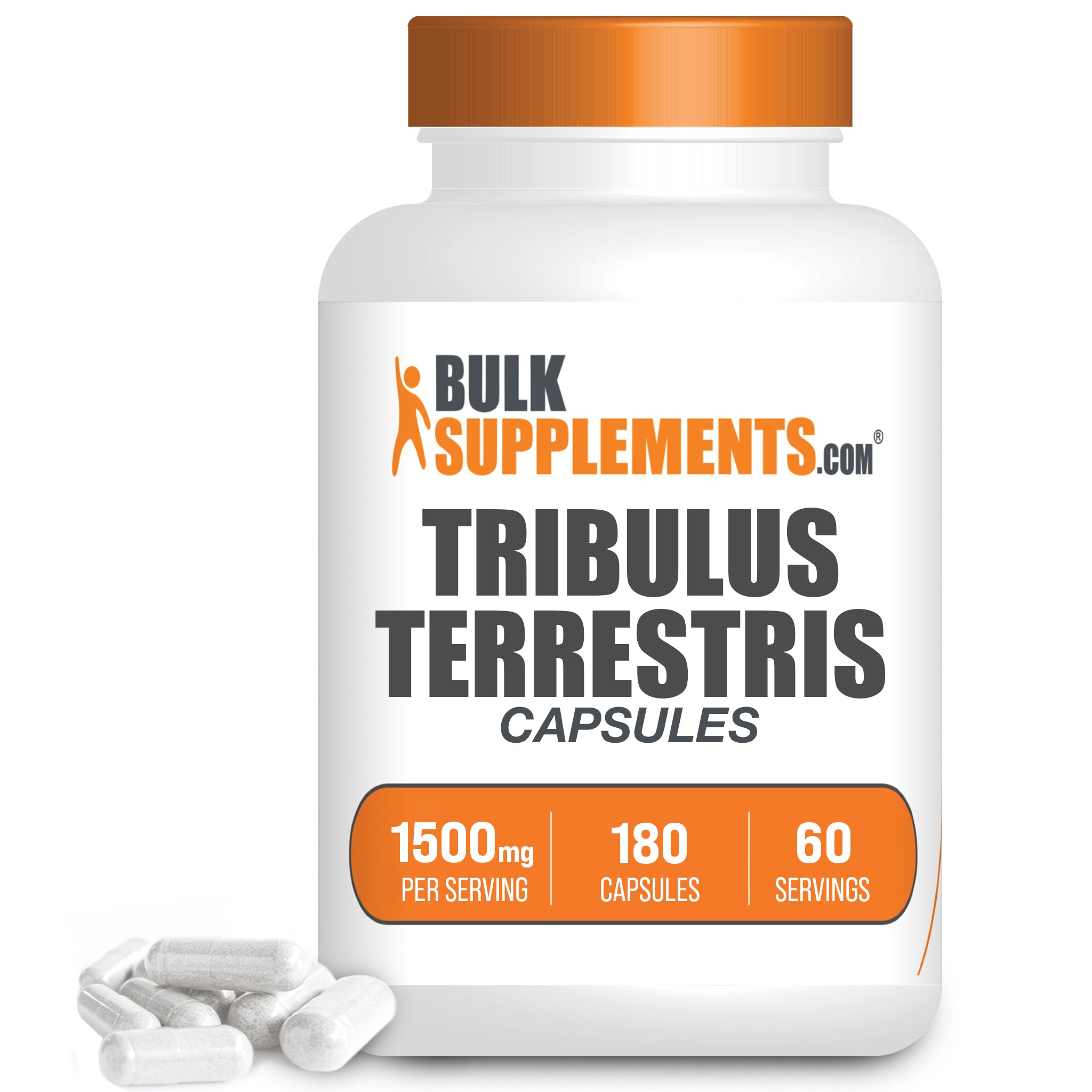 BulkSupplements Tribulus Terrestris Extract Capsules 1500mg 180 capsules bottle