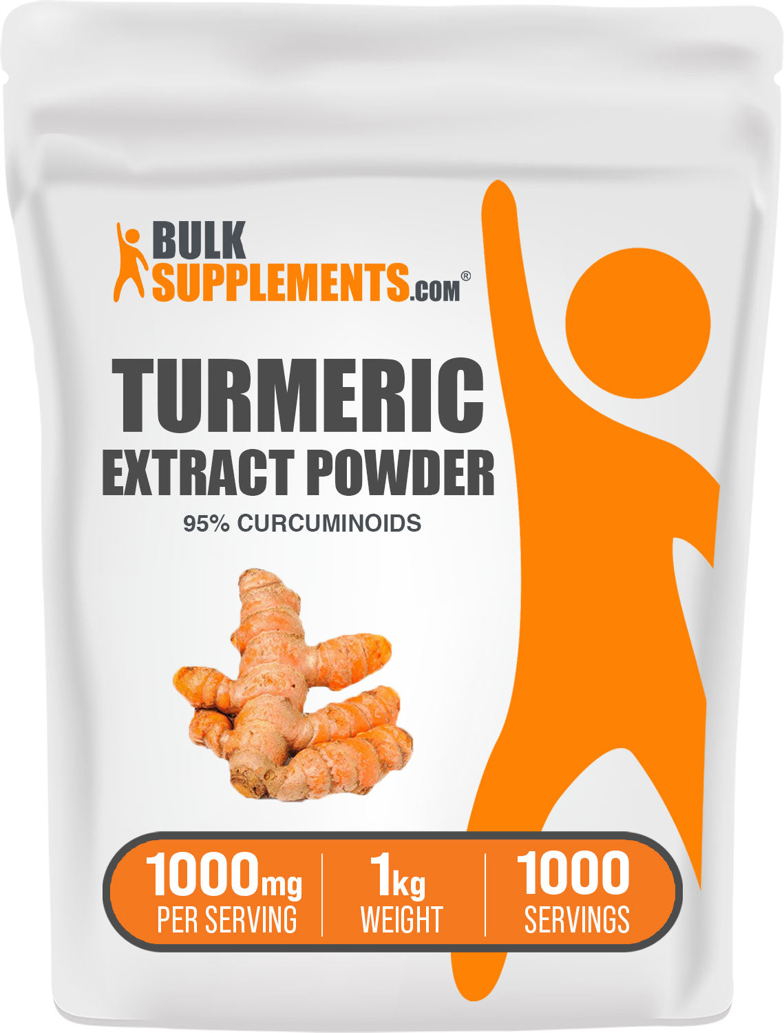 BulkSupplements Turmeric Extract Powder 95% Curcuminoids 1kg bag