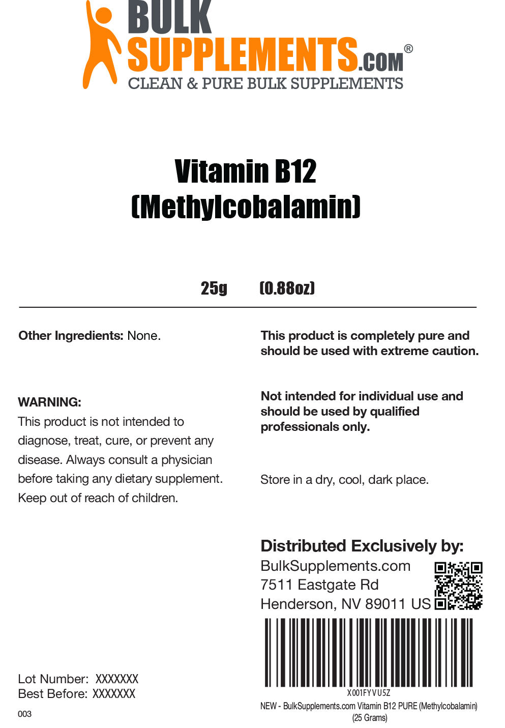 Precautions Vitamin B12 Pure Methylcobalamin