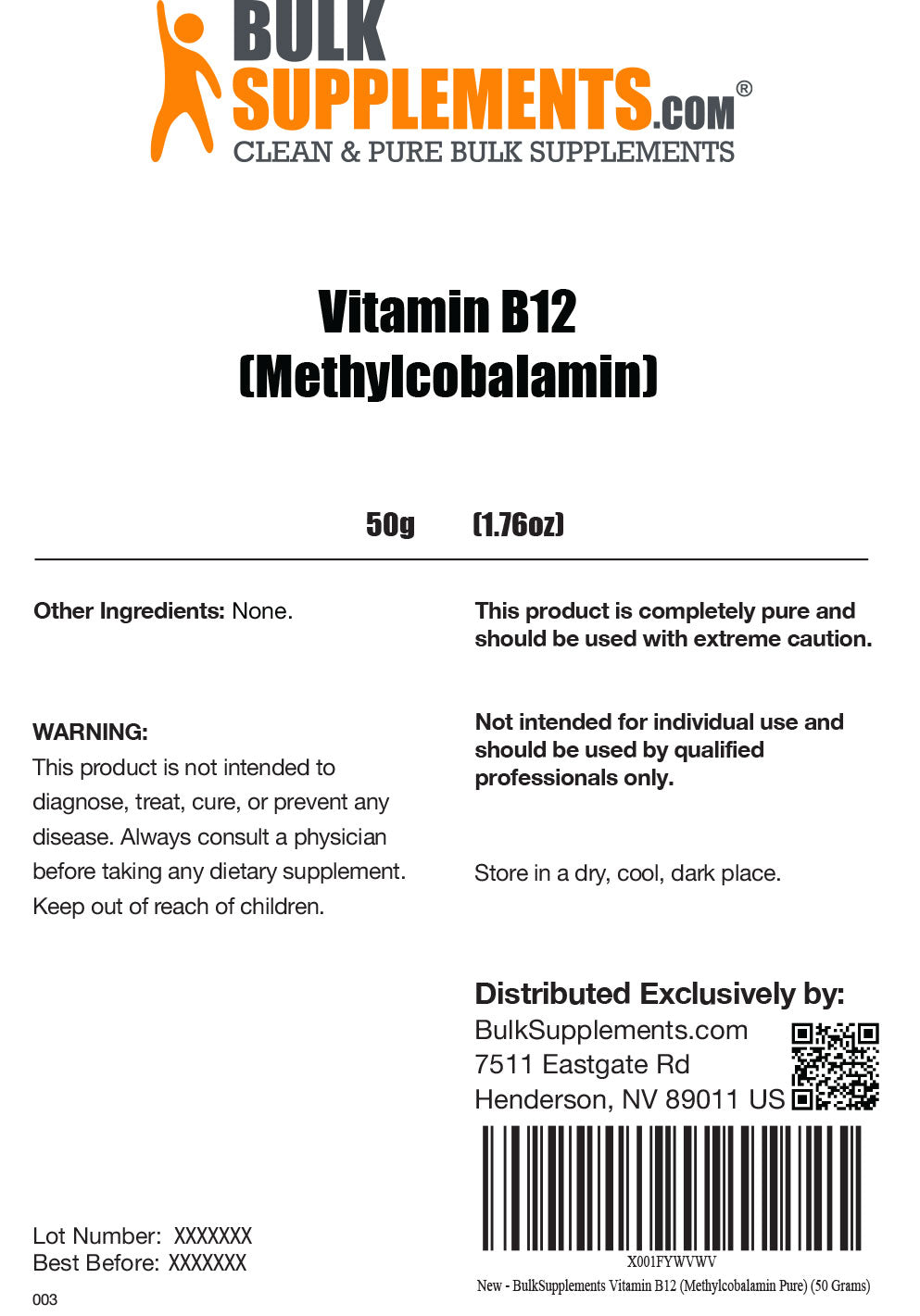 Precautions Vitamin B12 Pure Methylcobalamin