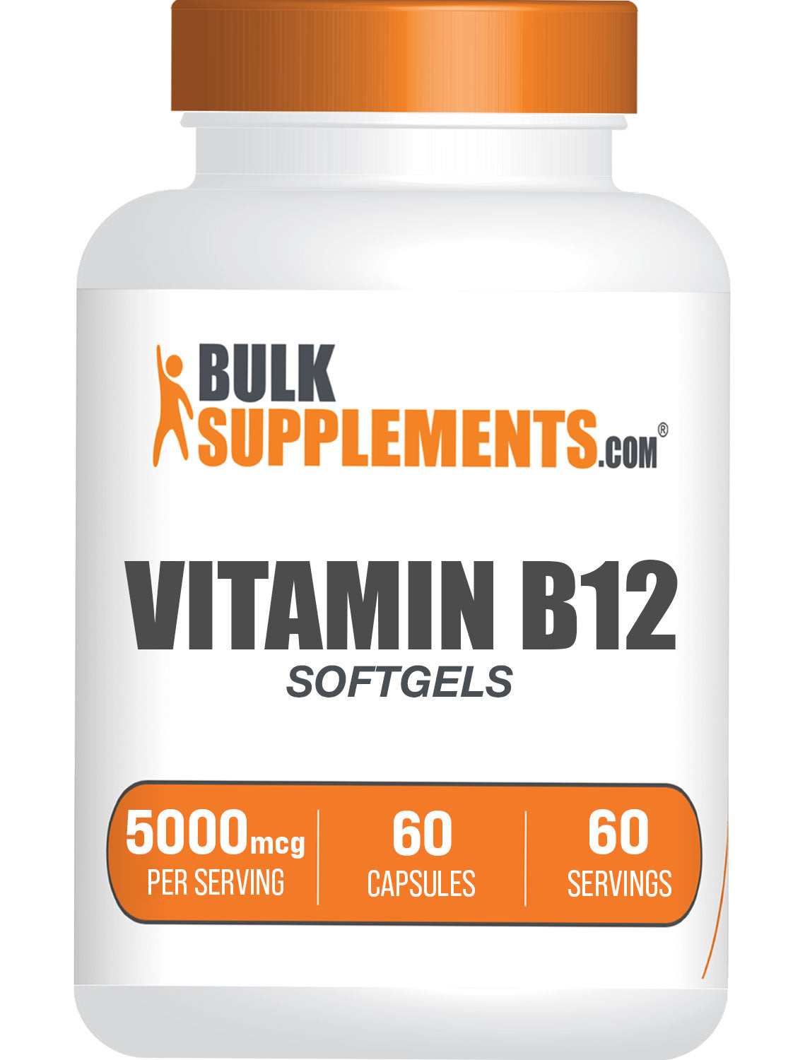 BulkSupplements Vitamin B12 Softgels 5000mcg 60 softgels bottle