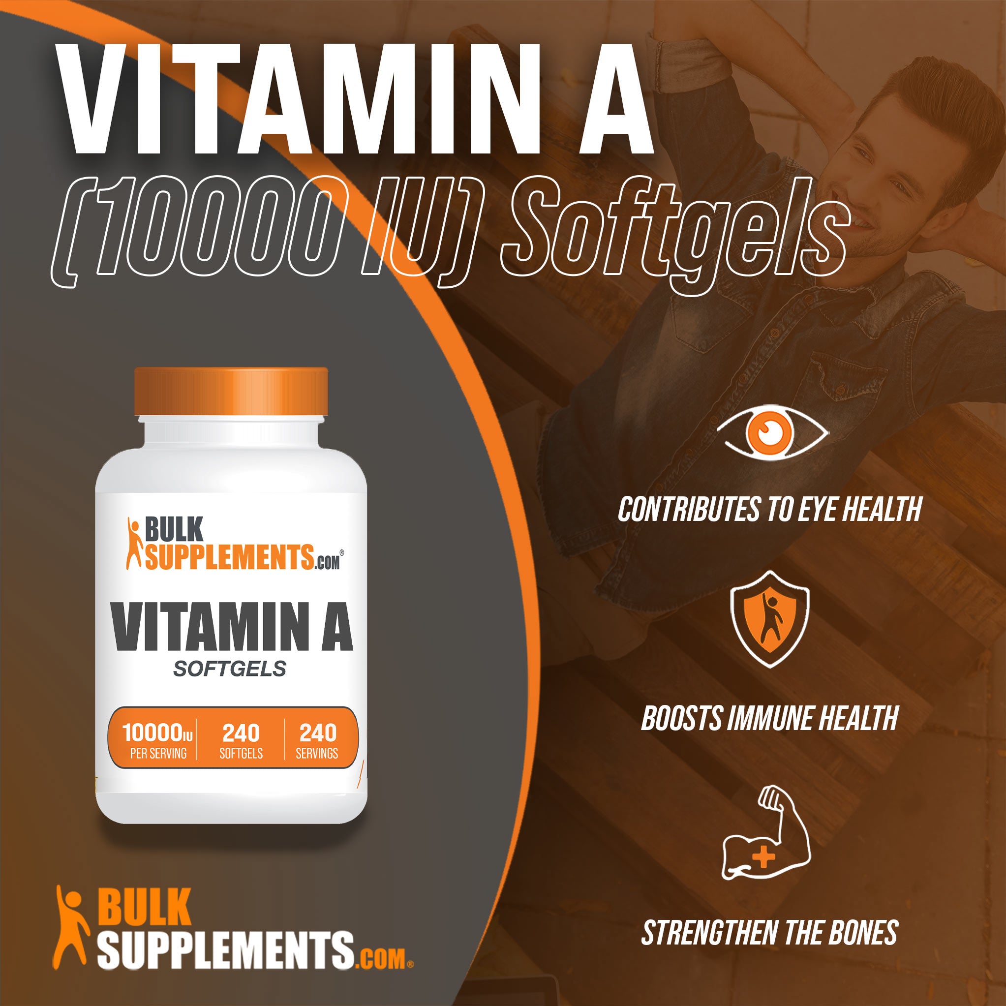 Benefits of Vitamin A Softgels; contributes to eye health, boosts immune health, strengthen the bones