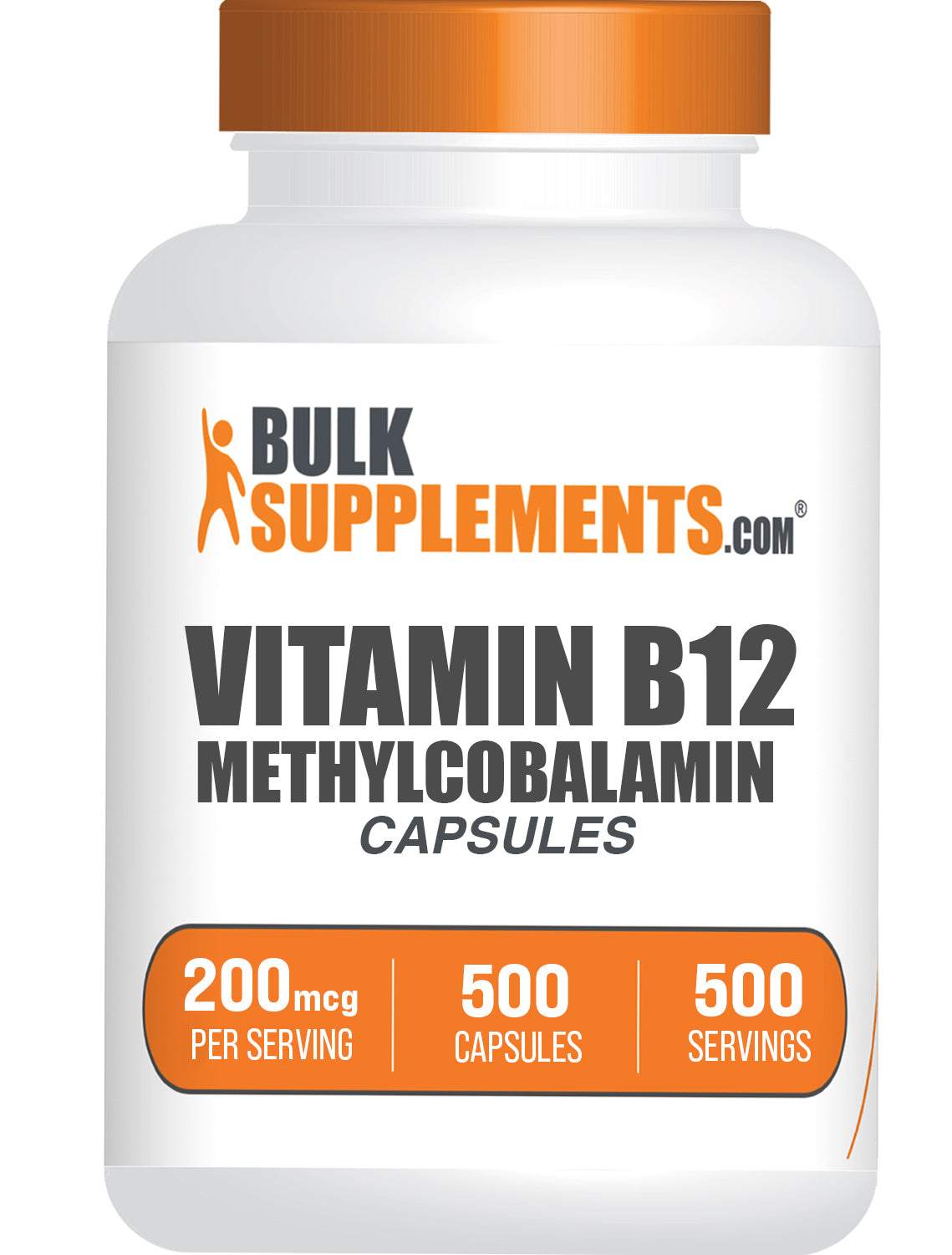 BulkSupplements.com Vitamin B12 200mcg methylcobalamin 500 capsules