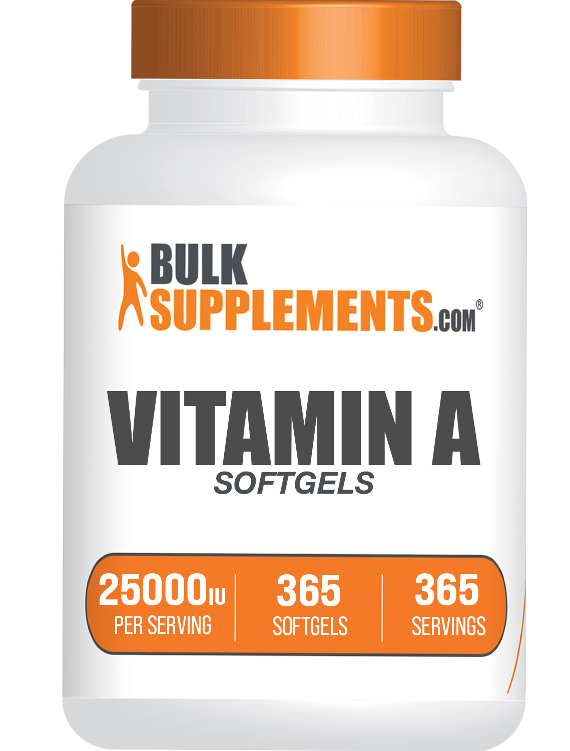 BulkSupplements.com Vitamin A Softgels 25000 IU 365 ct Softgels Bottle