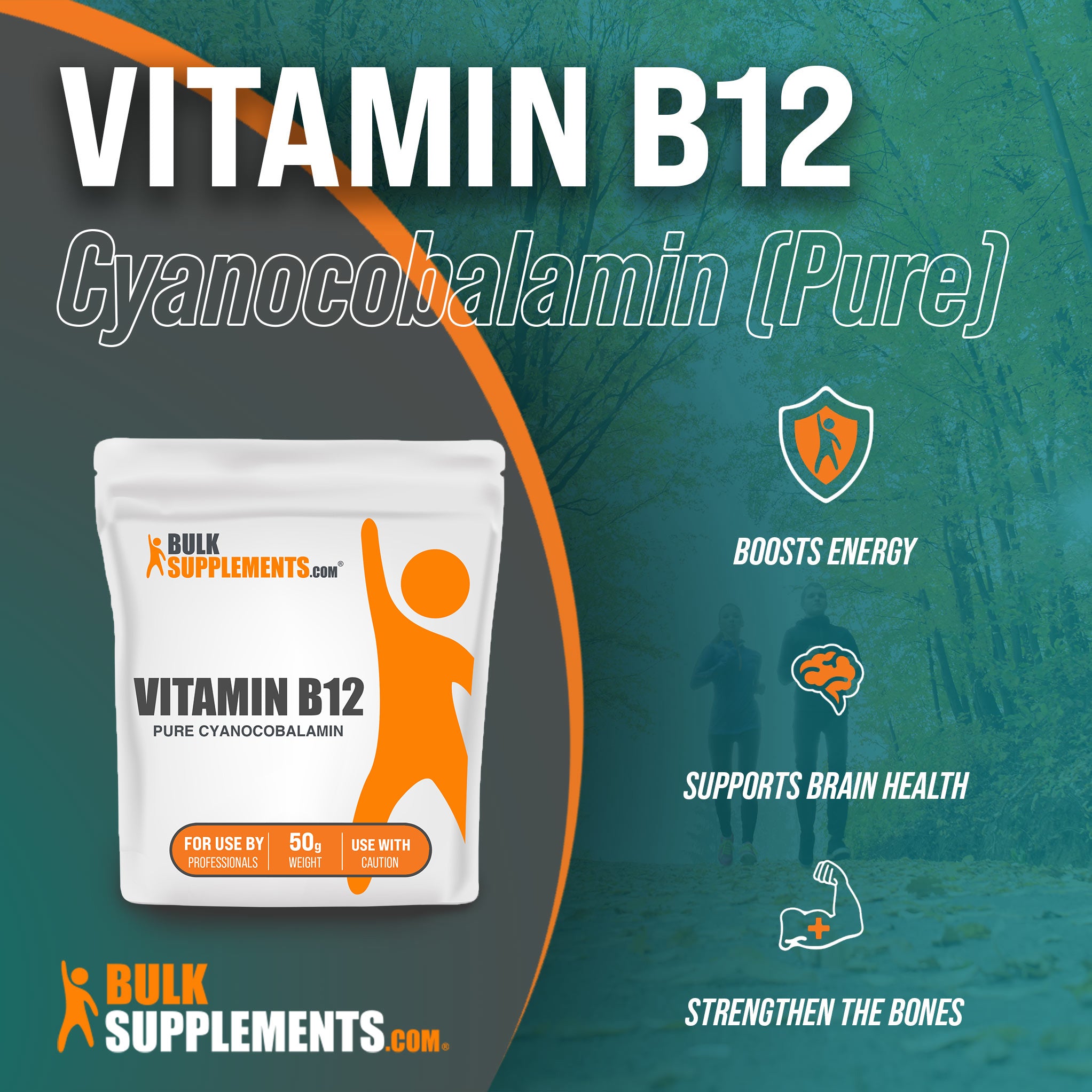 Benefits of Vitamin B12 Pure Cyanocobalamin: boosts energy, supports brain health, strengthen the bones