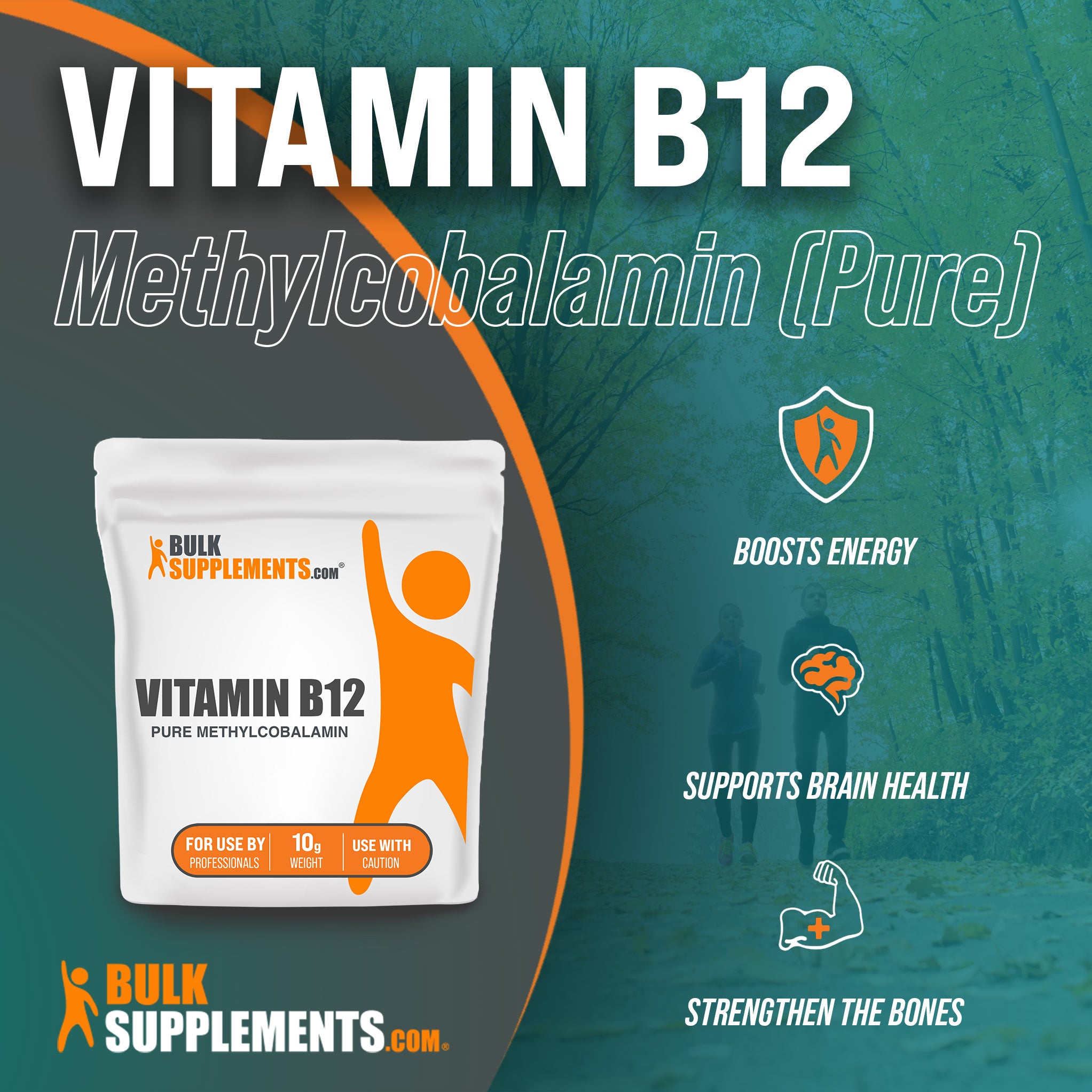 Benefits of Vitamin B12 Pure Methylcobalamin: boosts energy, supports brain health, strengthen the bones