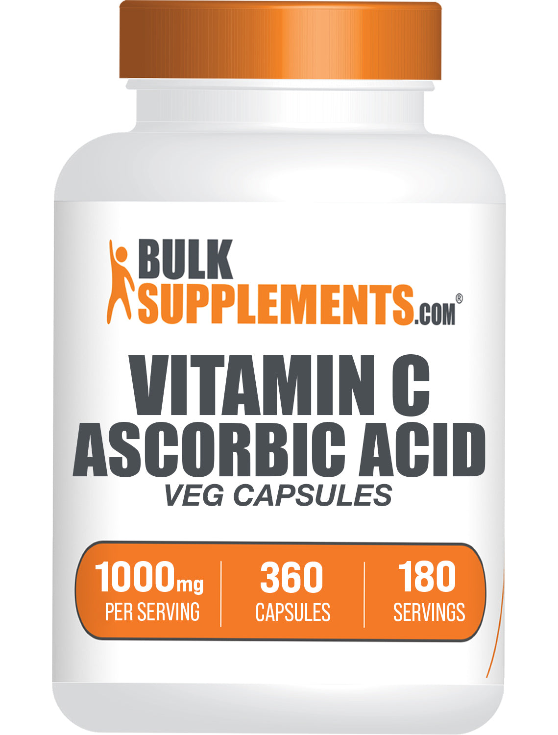 BulkSupplements Vitamin C Ascorbic Acid Capsules 1000mg 360ct 