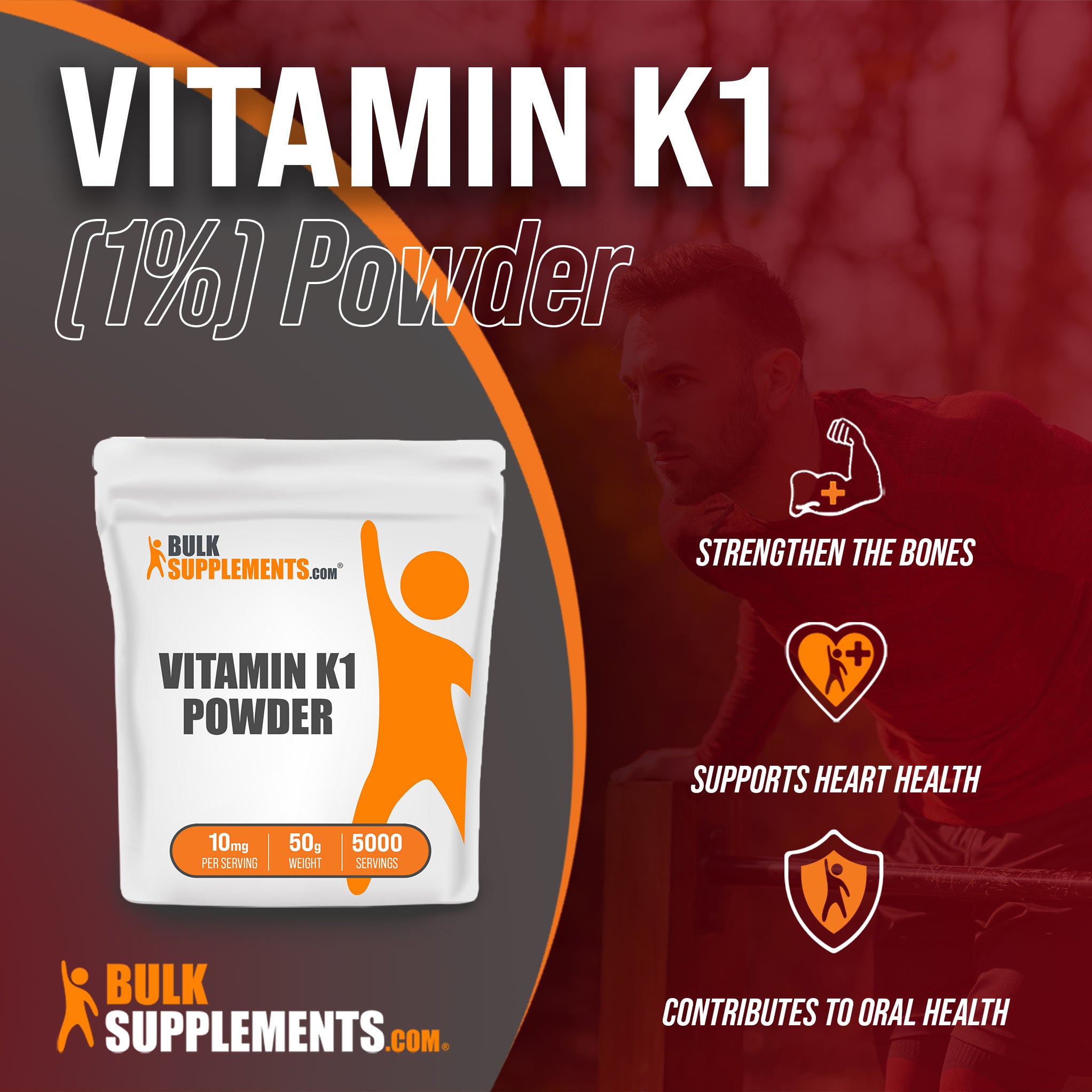 Benefits of Vitamin K1 Powder strengthen the bones, supports heart health, contributes to oral health