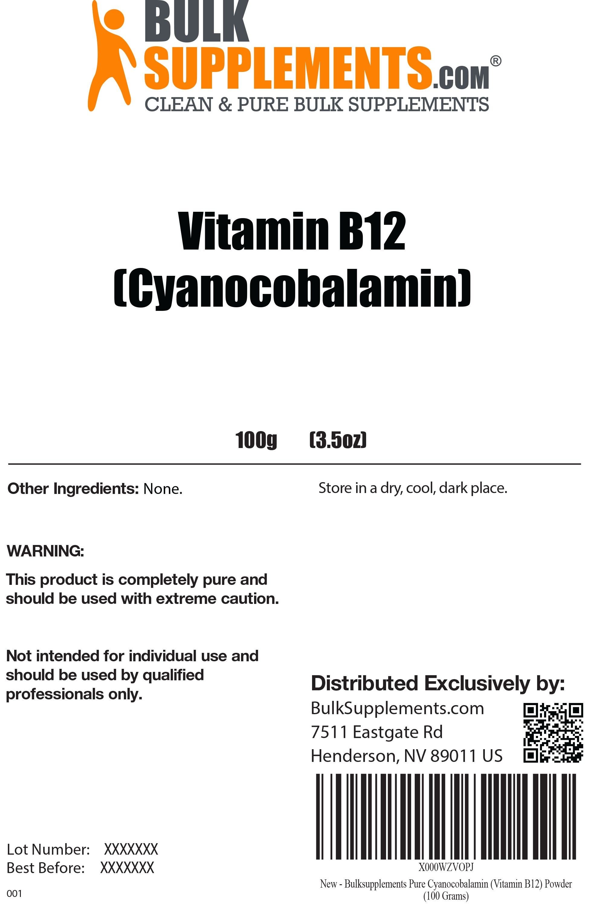 Precautions Vitamin B12 Pure Cyanocobalamin